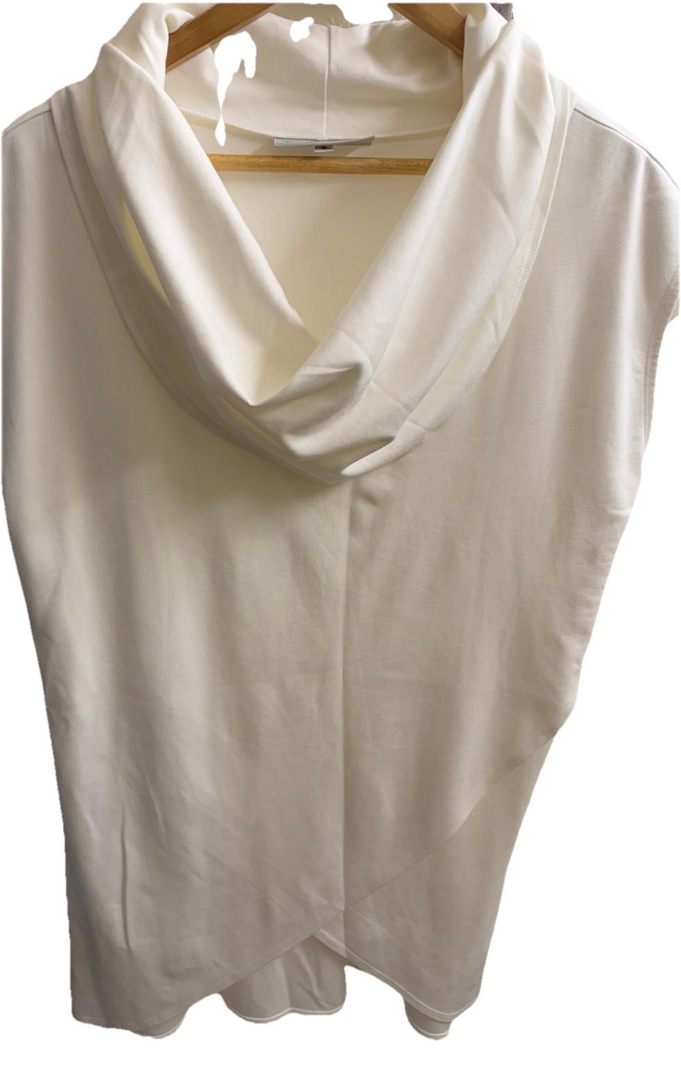 Women SZ S Bryn Walker Lavinia Cowl Neck Ponte Knit Sleeveless Ivory Top Classic
