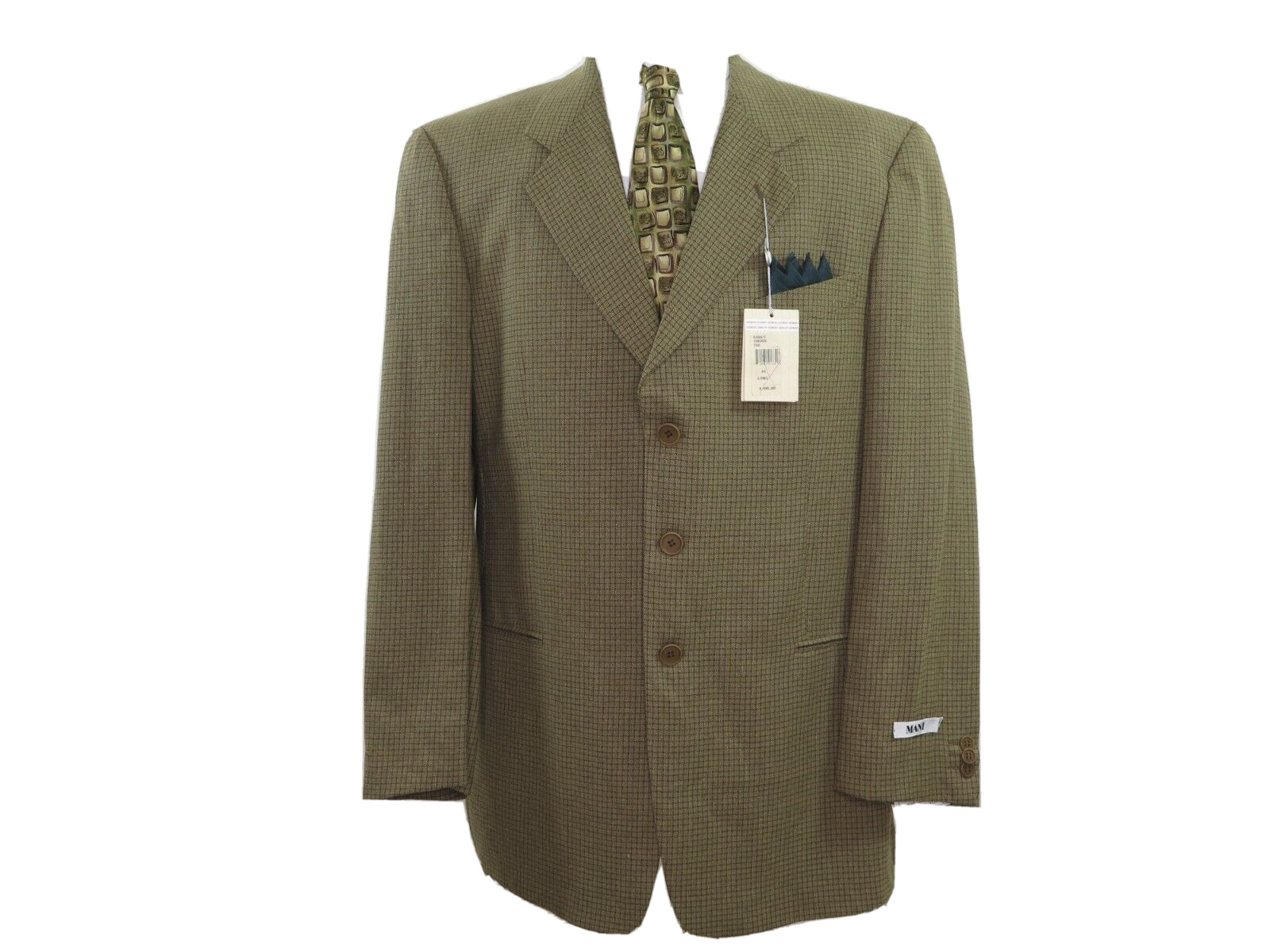 Mani Giorgio Armani Mens Wool Silk Checks Blazer Jacket Sport Coat 44 L NWT NEW