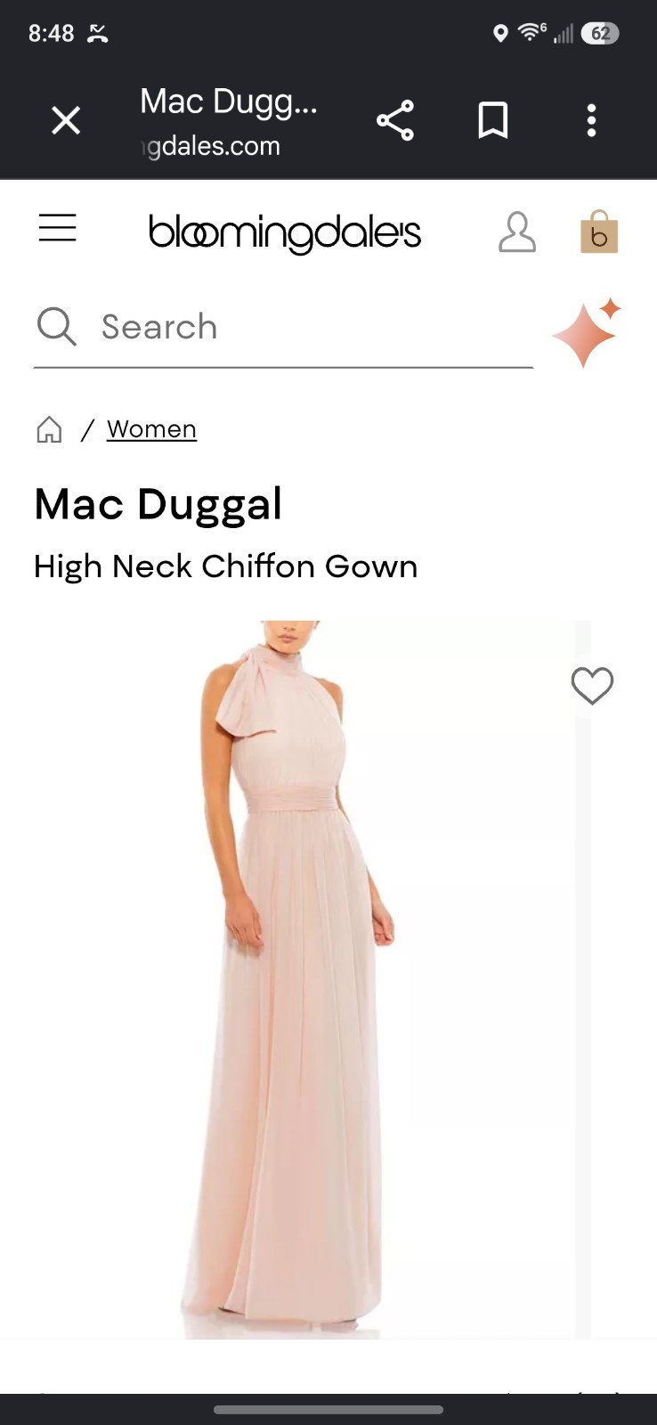 IEENA FOR MACDOUGAL Pink Chiffon Sleeveless Maxi Bridesmaid Dress Size 8
