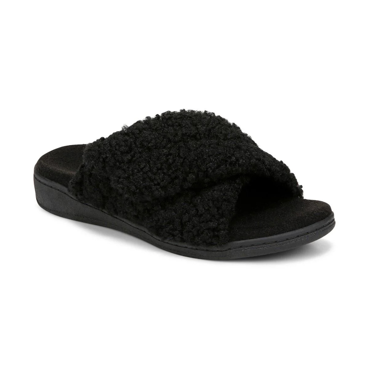 FLASH SALE Women\'s Vionic Relax II Slipper Arch Support Sandals Black Shearling