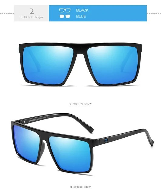 DUBERY Men Women Polarized Sport Sunglasses Square Driving Fishing Glasses UV400
