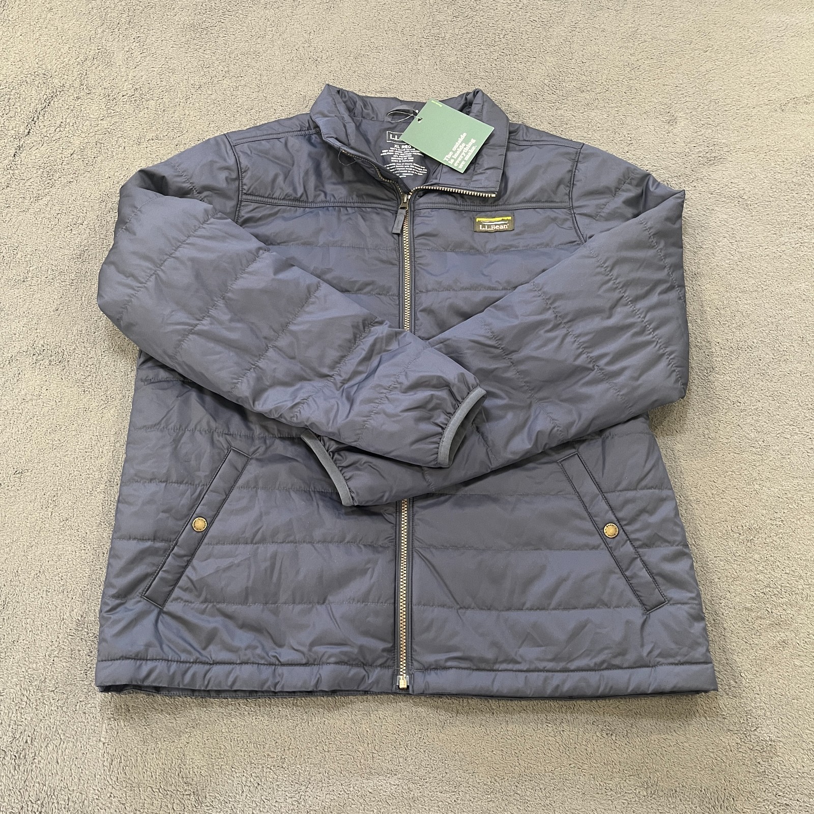 L.L. Bean Mountain Classic Puffer Jacket Blue Quilted Zip-Men\'s  Size XL  NWT