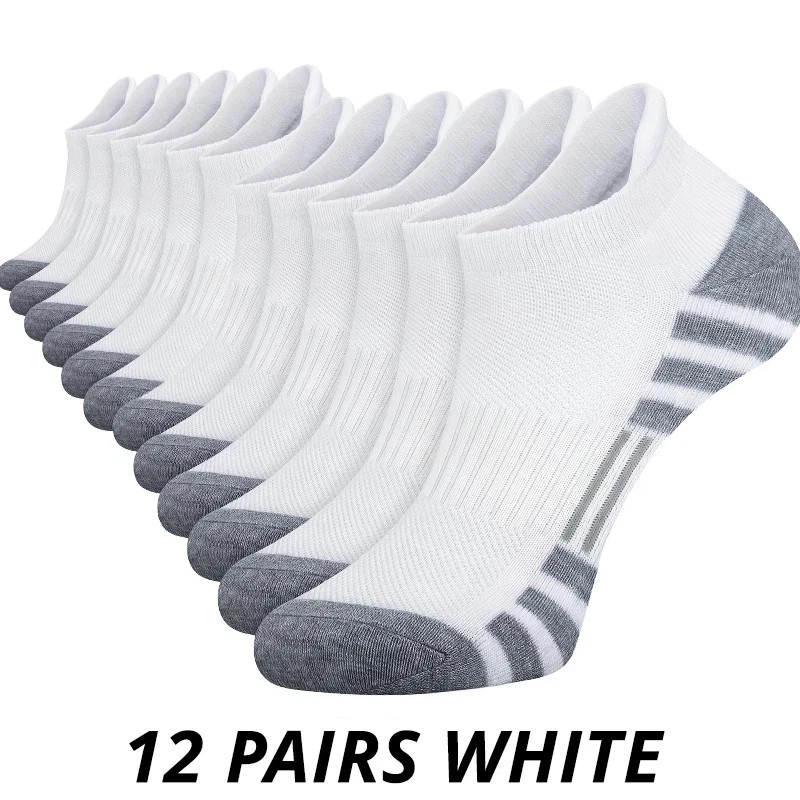 6-12 Pairs Mens Plain Solid Cotton Sports Ankle Athletic Socks Low Cut Size 9-13