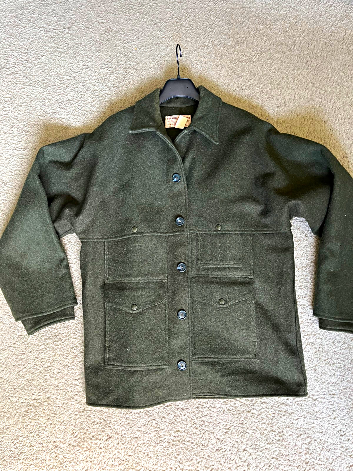MINT Vintage Filson Style 83 XL Double Mackinaw Cruiser Forrest Green Sz 48 Tall
