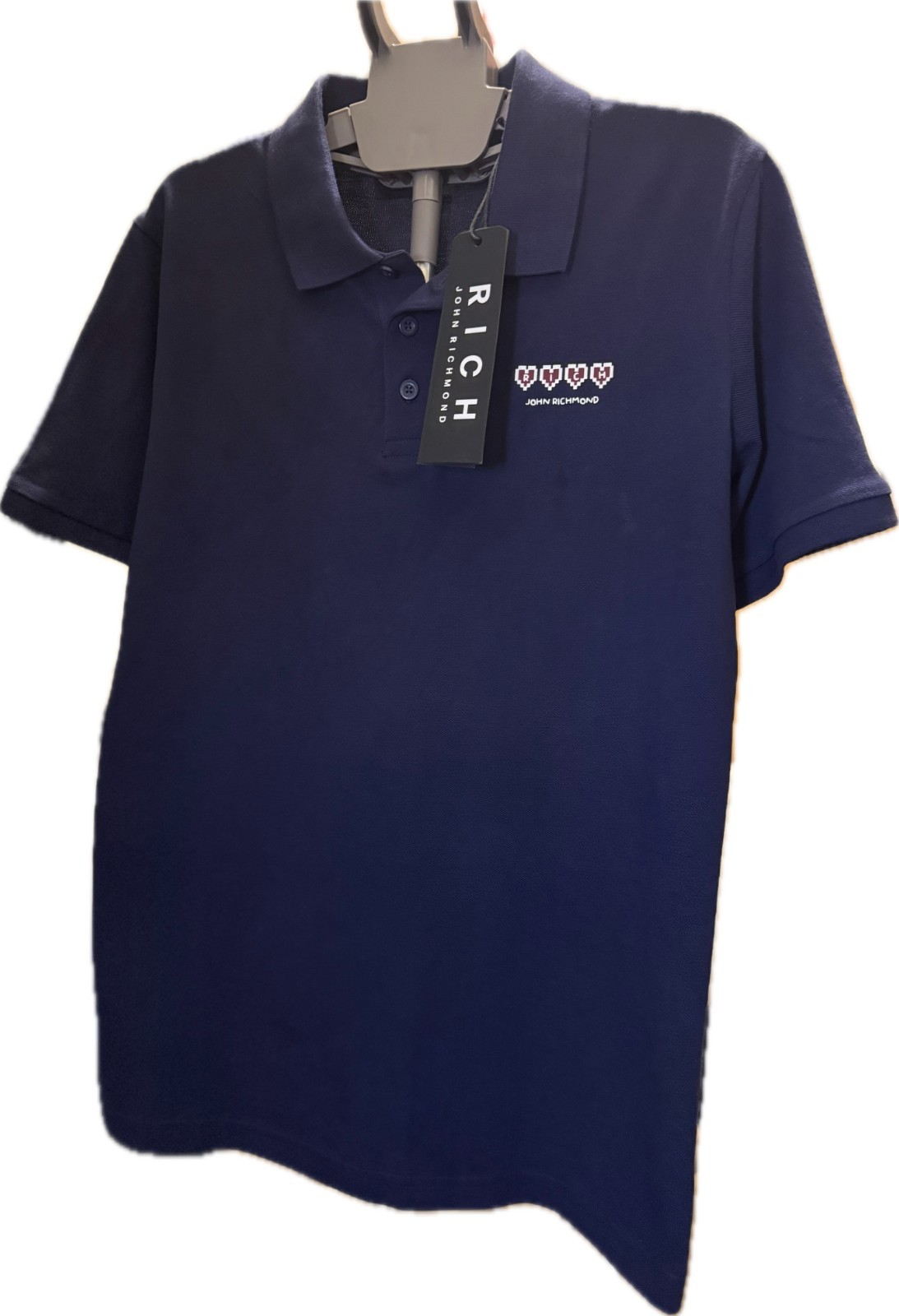 Men\'s John Richmond Med Navy Blue Polo NWT Shirt Retail £120