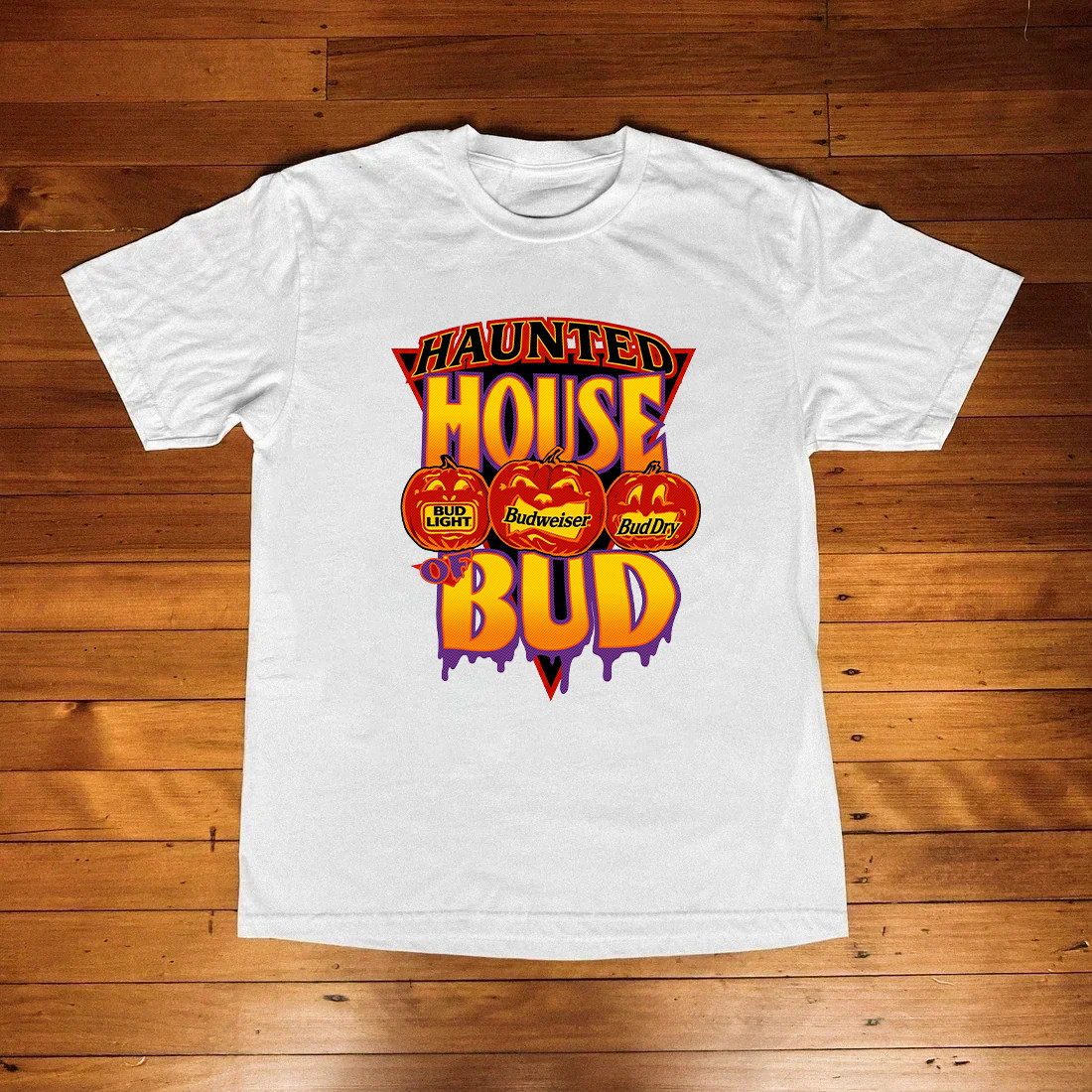 Haunted House of Bud T-Shirt Funny Halloween Spooky Graphic Tee S-5XL