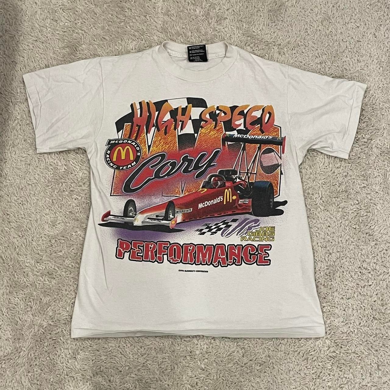 Vintage 1994 McDonald\'s Cory Mac Top Fuel Dragster Tee White Men\'s S NHRA Racing