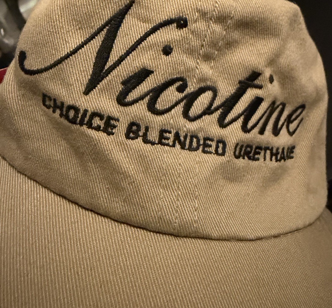 Vintage Skateboard Hat Beige Nicotine Wheels Y2K Freestyle Reese Forbes 90s