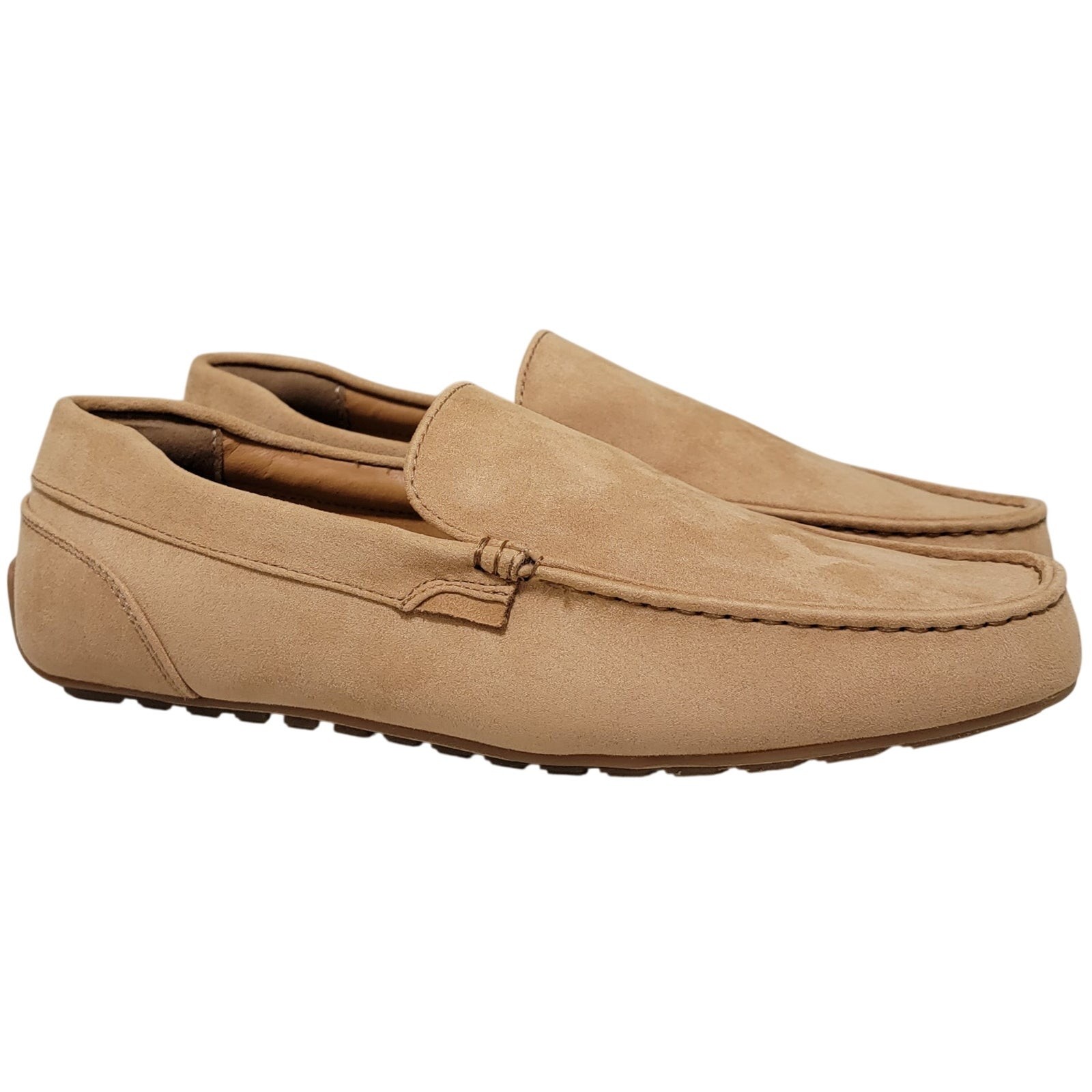 Club Room Men Martinn Slip On Moc Toe Driving Loafers Size US 9.5M Acorn Brown