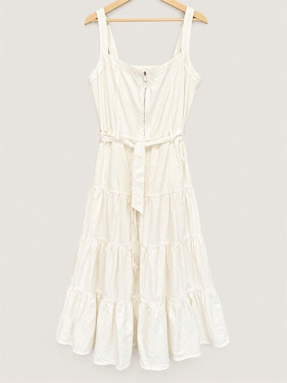 NWT Aqua Cream Tiered Maxi Dress with Waist Tie XL
