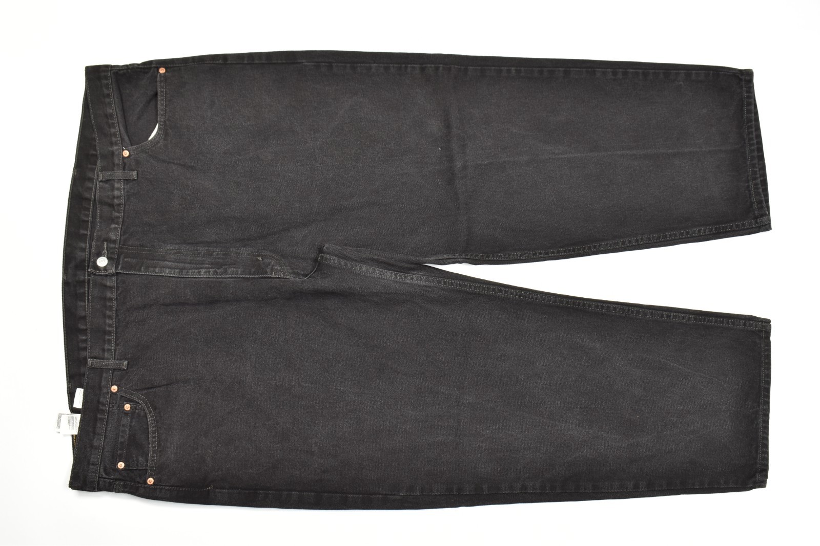 Levi\'s 550 Relaxed Fit Tapered Black Denim Jeans Men\'s Big & Tall W54x30 Cotton