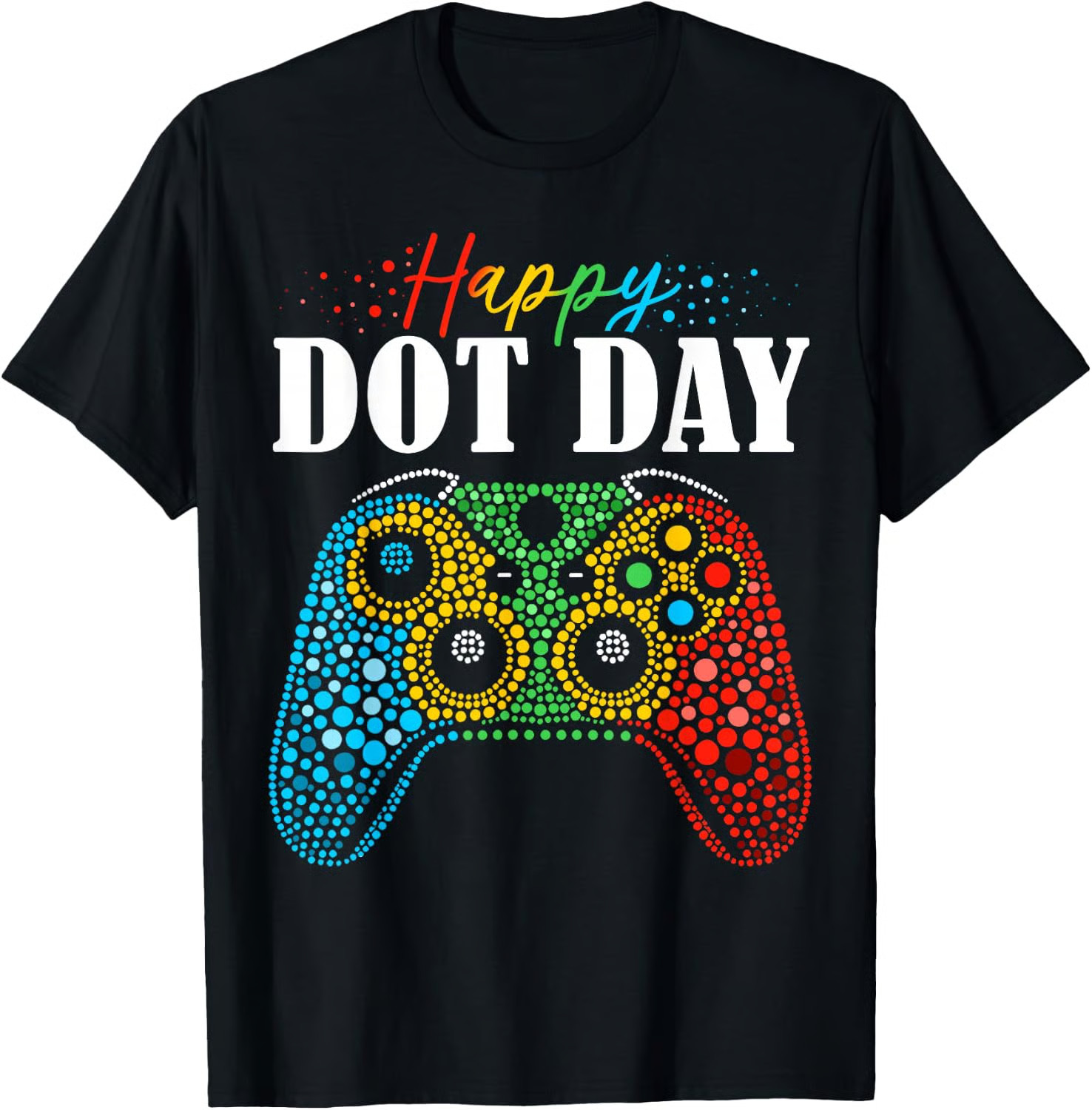 Happy Dot Day Gamer Controller Polka Dot Creative School T-Shirt