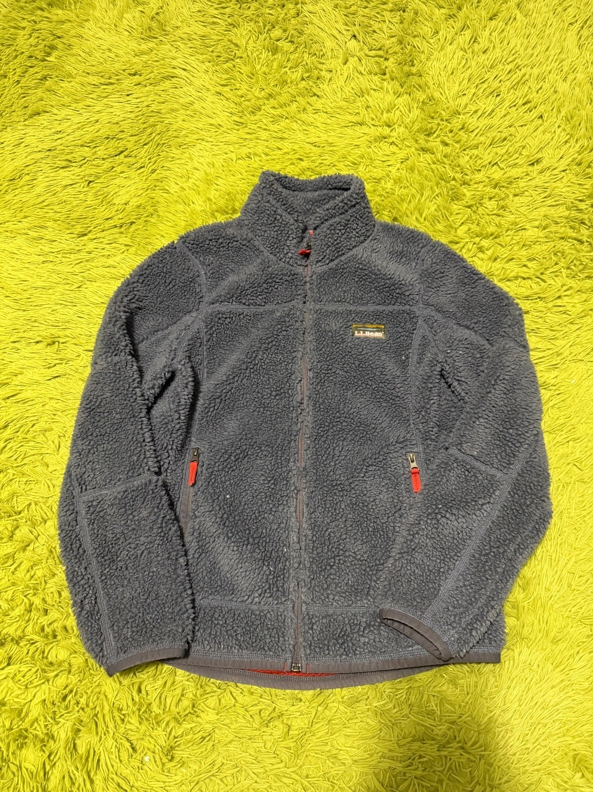 L.L.Bean Mountain Deep Pile Fleece Sherpa Jacket Size Medium Blue