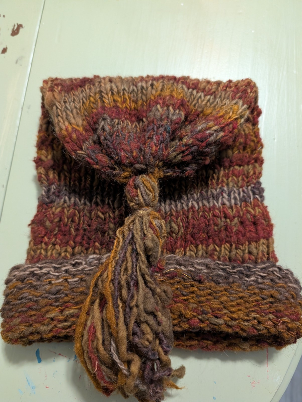 Rugged, Rustic hand spun wool knit  toque Liberty frontiersman hat