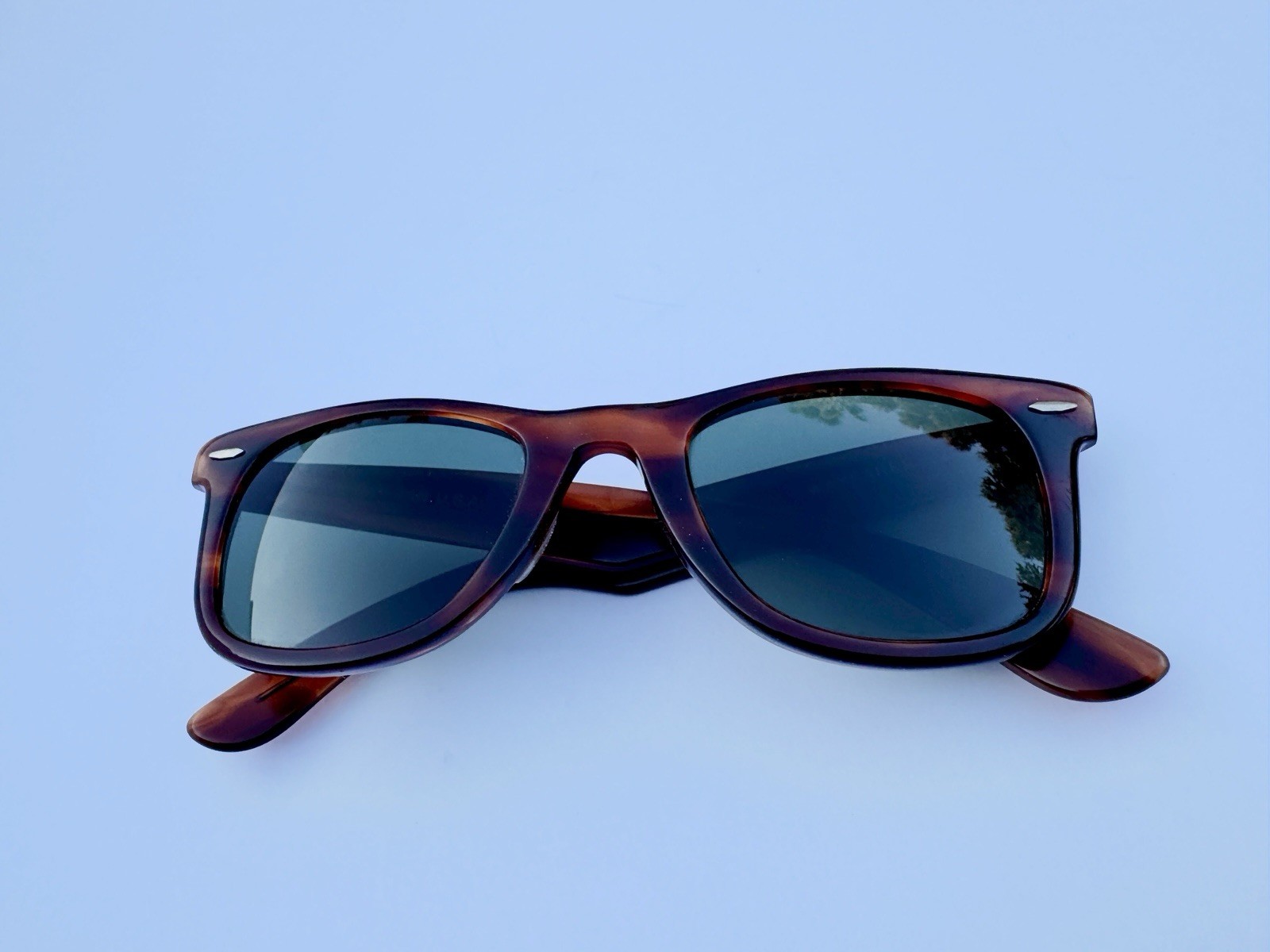 Vintage 80s Wayfarer Ray-Ban USA B&L 5024 Tortoise Gray Lenses