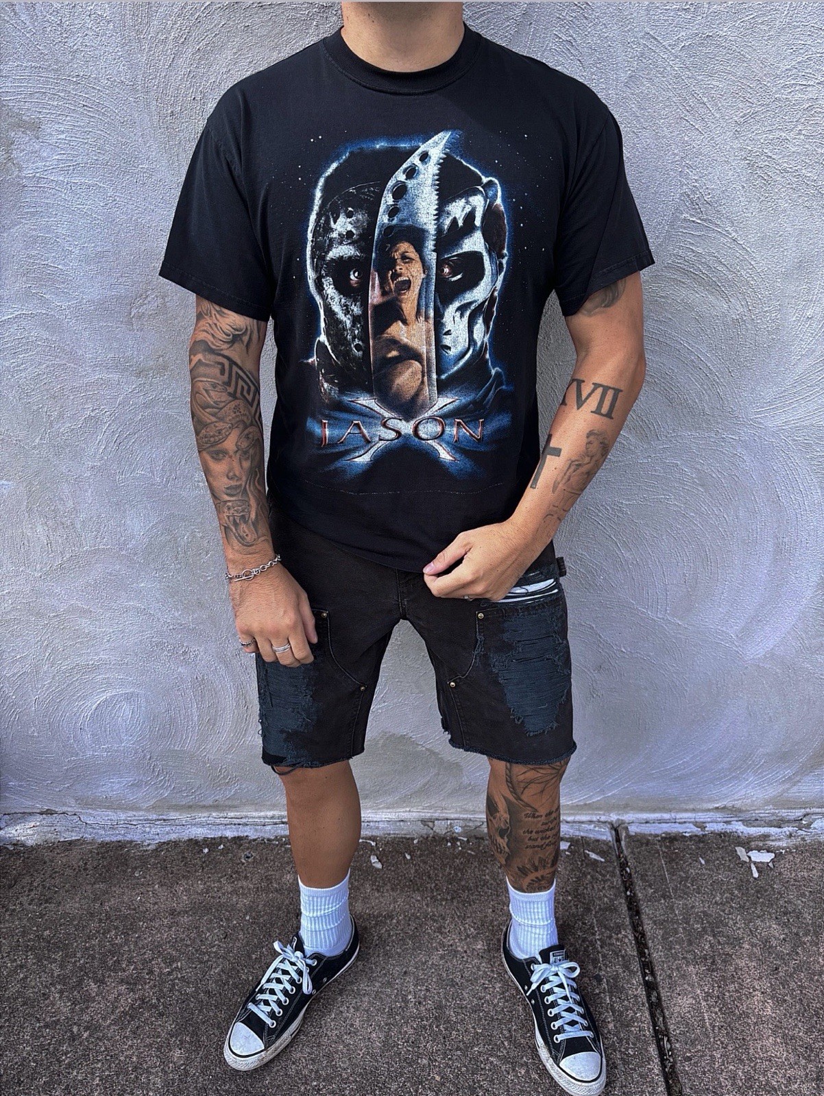 Vintage Rare 2002 Friday The 13th Jason X Movie Promo T-shirt Large Bluegrape