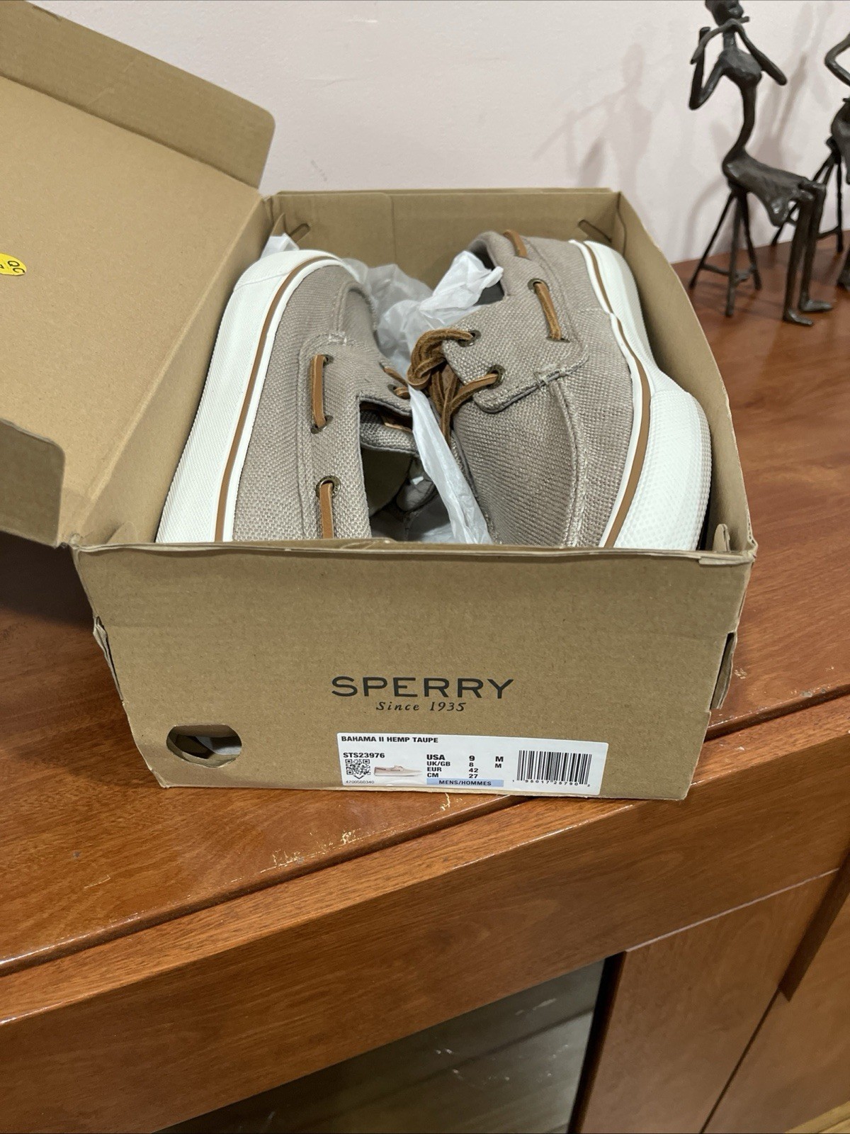 Sperry Top-Sider Mens Sneakers , Bahama Il Hemp Taupe/Olive Colors Size-9 M /New
