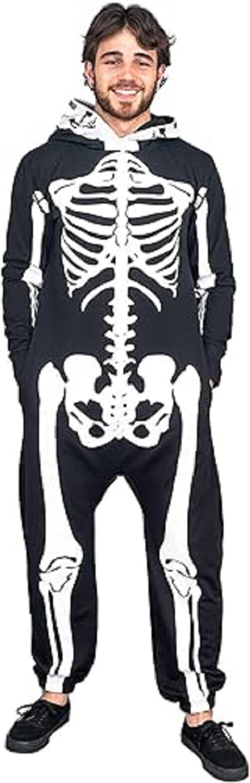 Adult Unisex Skeleton Suit Halloween Cosplay Costume Full Suit