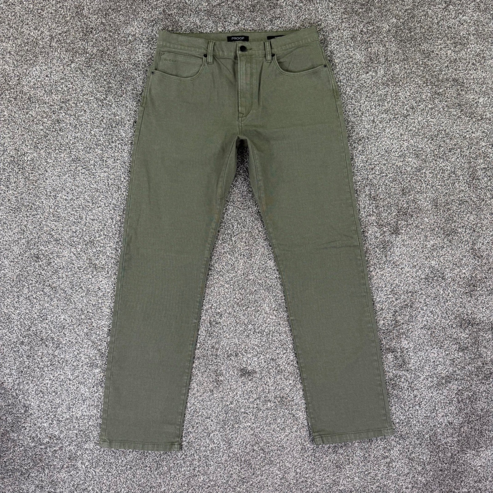 Proof Rover Pants Mens 34x32 Olive Green Straight Leg Fit Canvas Stretch Trouser