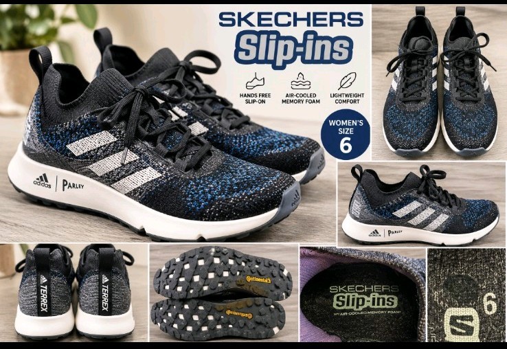 Sketchers Comfort Slip In Sneakers Blue Womans Si,e 6