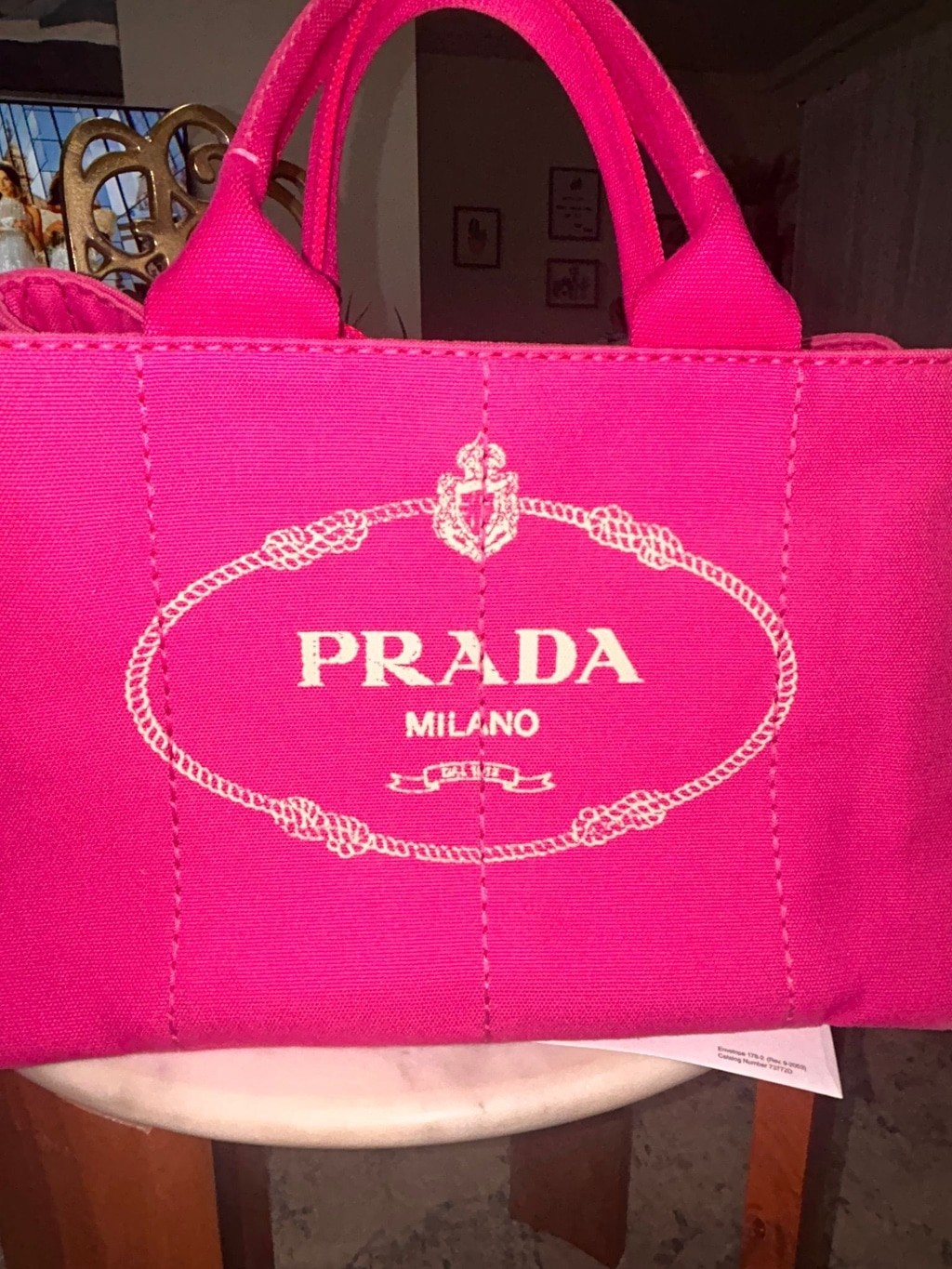 Preowned Pink Prada Canapa w/ COA