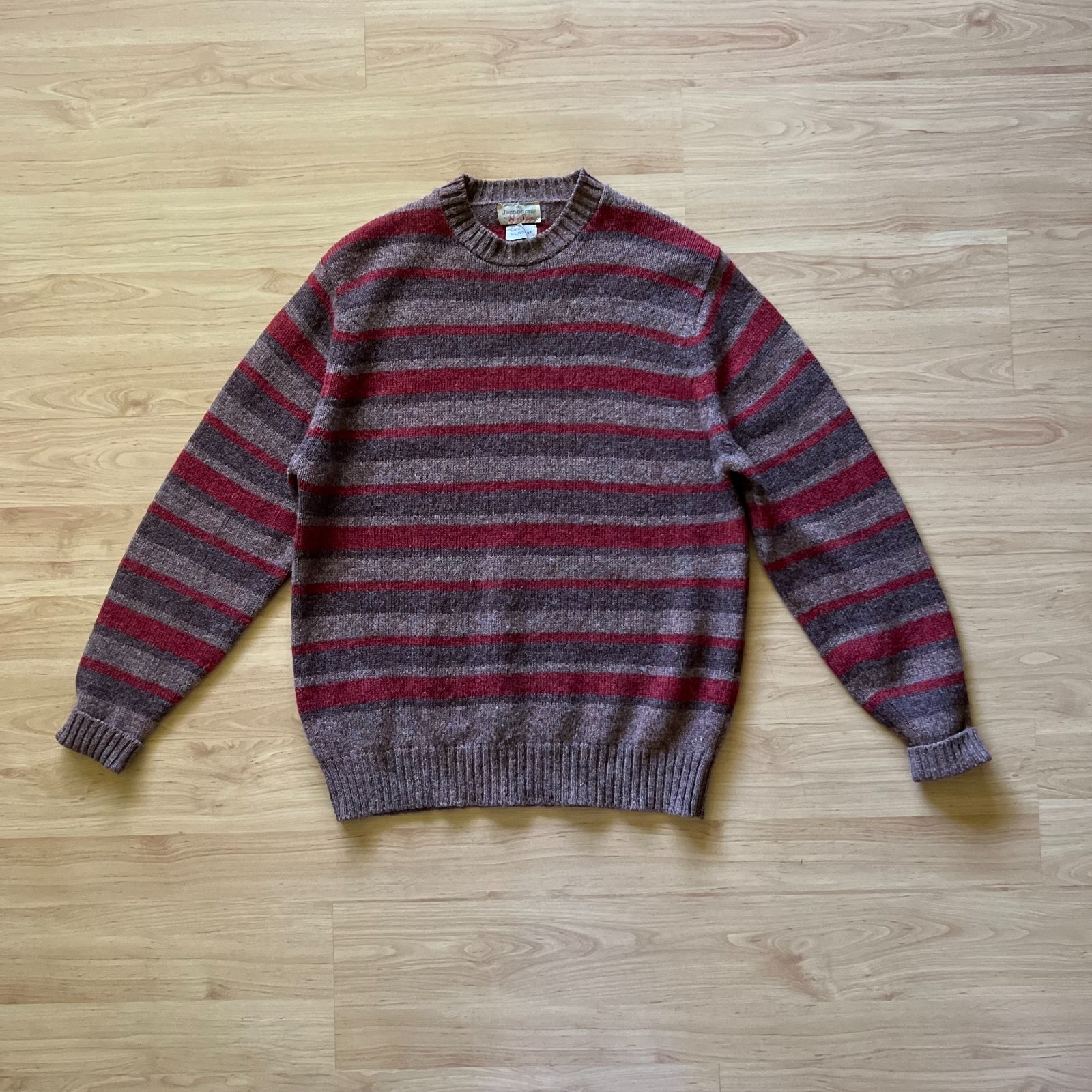 Vintage Alan Paine Sweater Men\'s Striped Size 44 Made in England 100% Wool