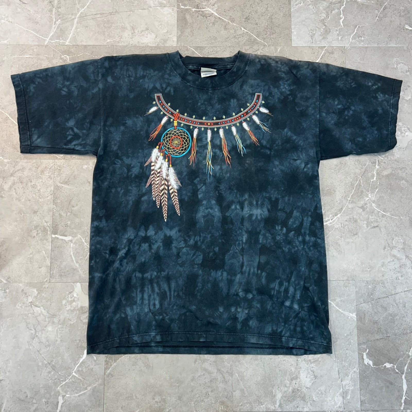Vintage Dreamcatcher Tie Dye Graphic Tee Mens Large Native American Indian Shirt