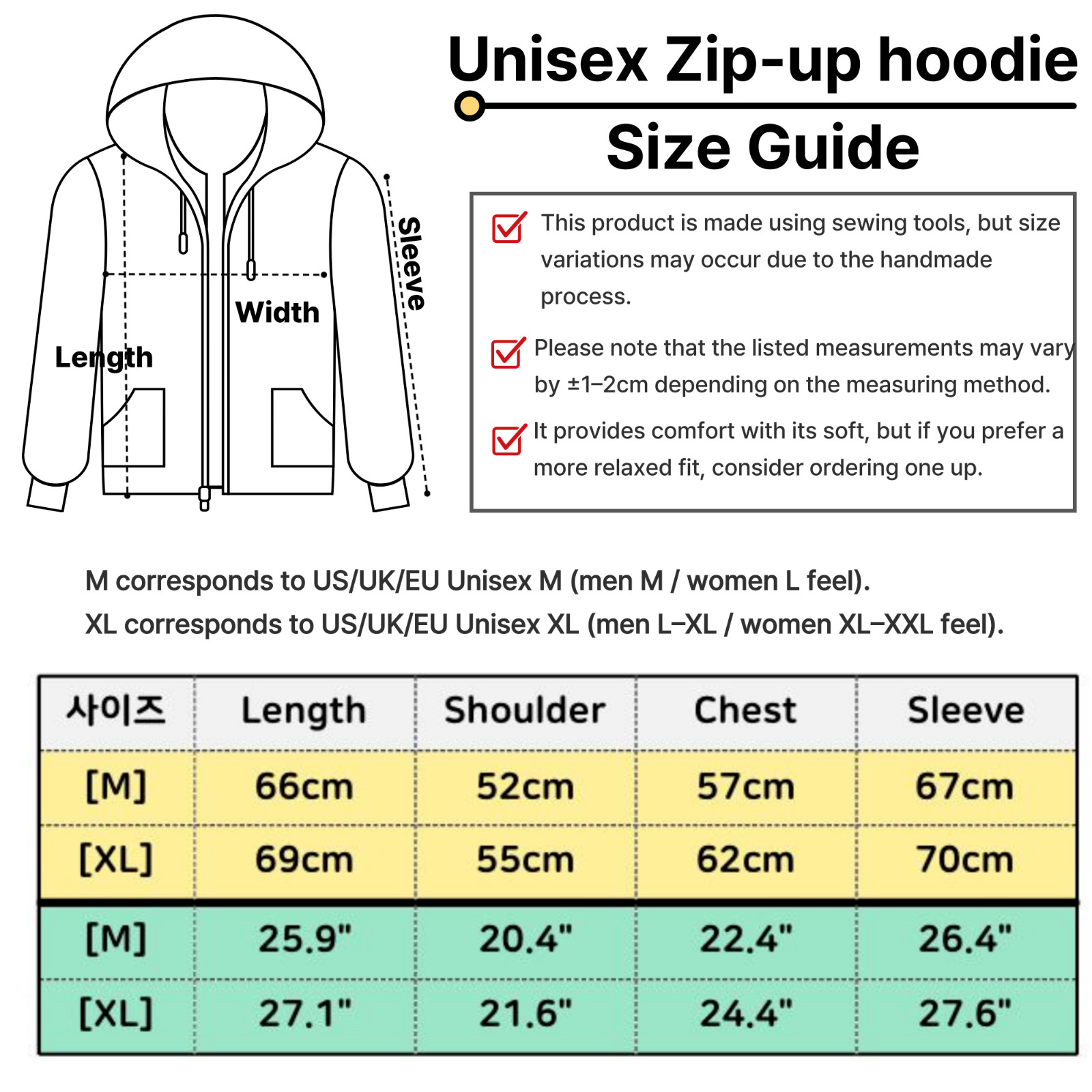 Unisex Premium  YKK 2-Way Zip Hoodie Recycled Fabric Combed Cotton Soft K-Fashio