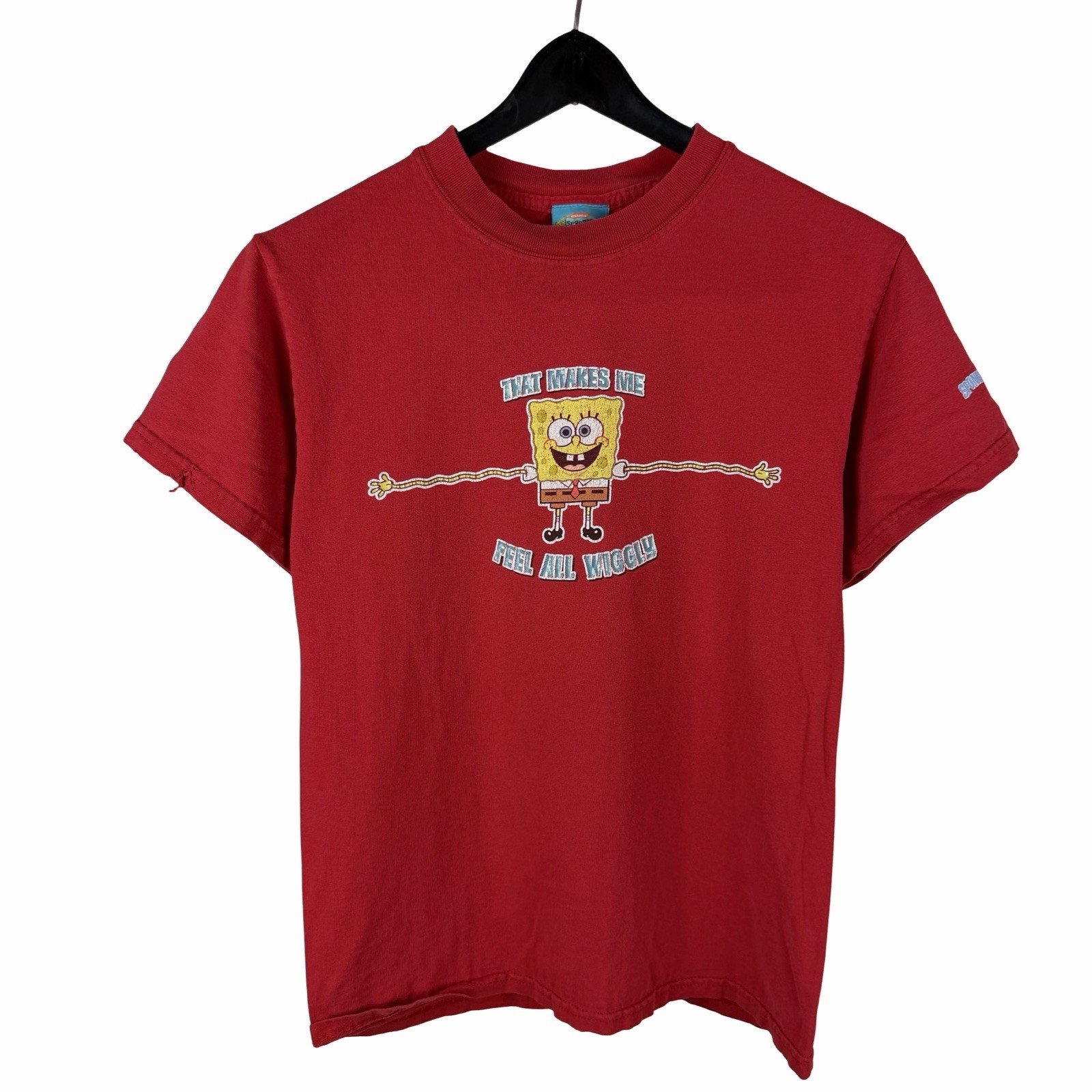 Vintage 2002 Nickelodeon SpongeBob SquarePants Cartoon Red Shirt Size S