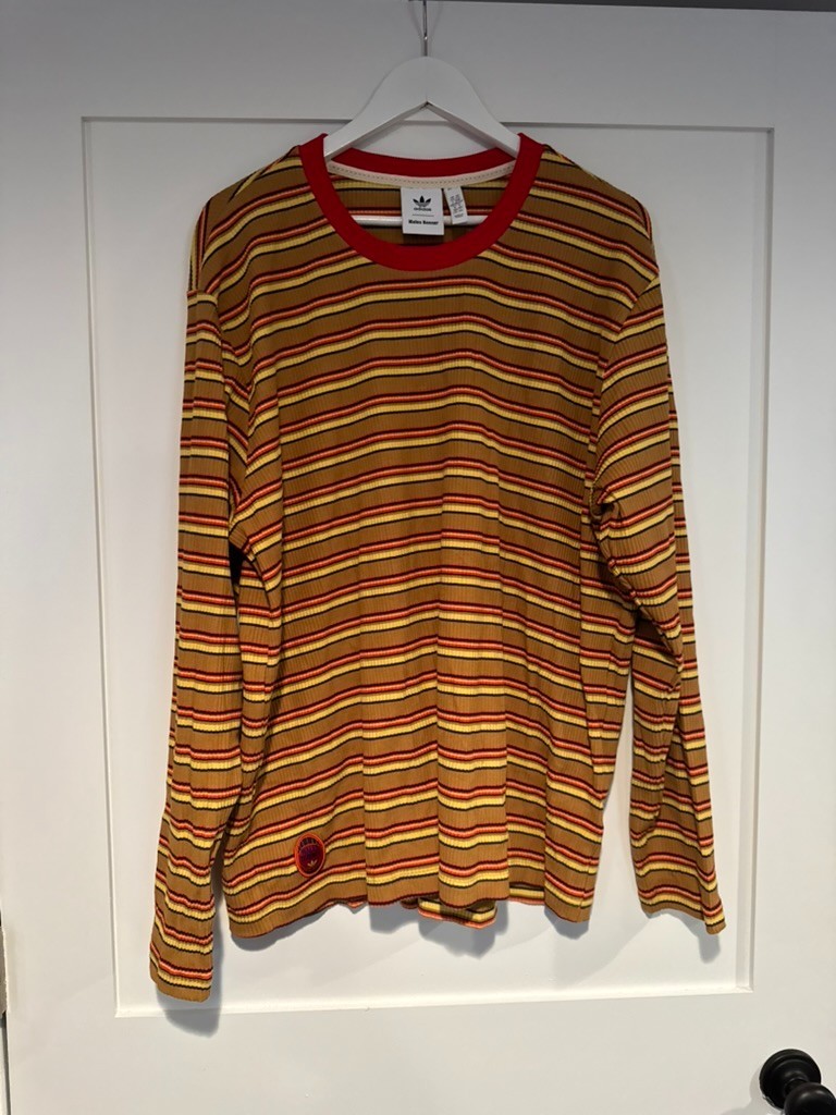 NWOT Wales Bonner X Adidas Long Sleeved Ribbed Striped Shirt Size XXL