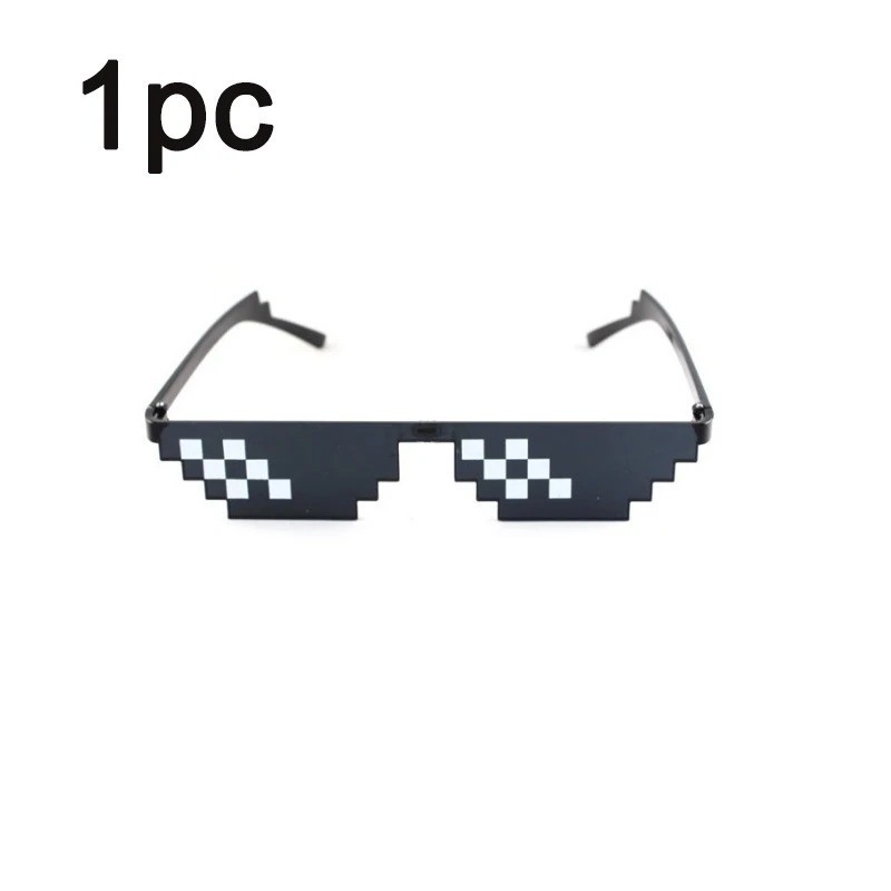 Pixelated Mosaic Sunglasses Funny Party Vintage Shades Men Women Eyewear