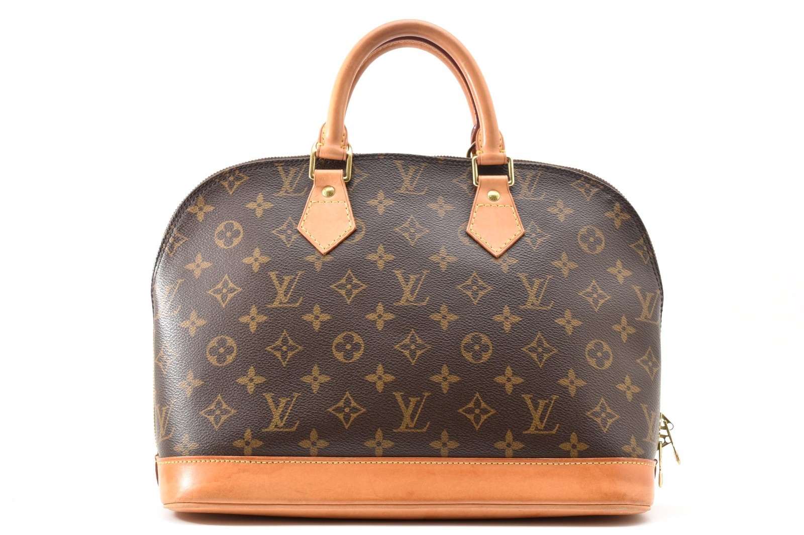 Louis Vuitton Alma PM M51130 Monogram Brown Top Handle Satchel Bag Authentic
