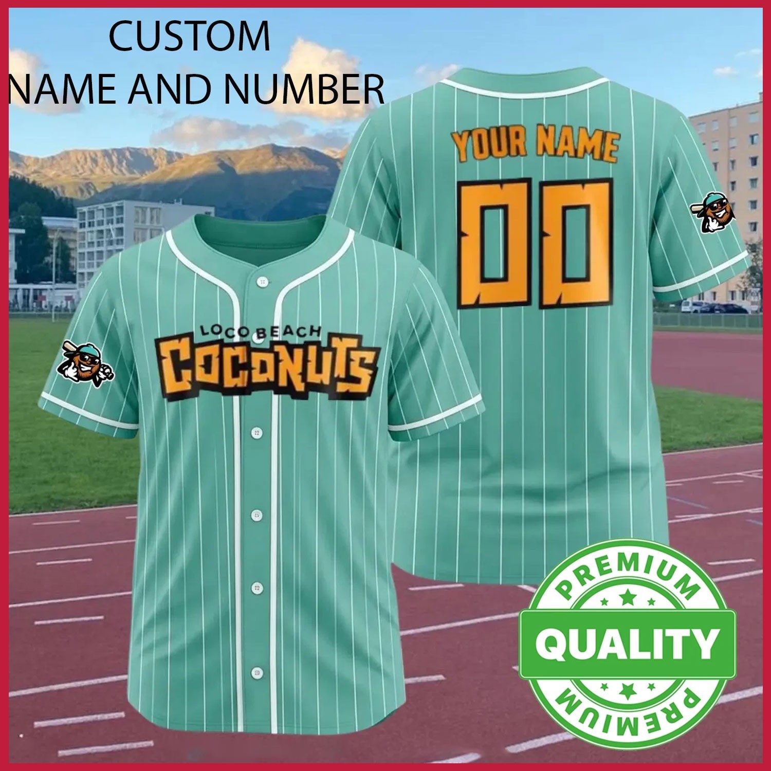 Custom Sav@nnah Banana Loco Beach Coconuts Baseball Jersey 3D AOP All Size