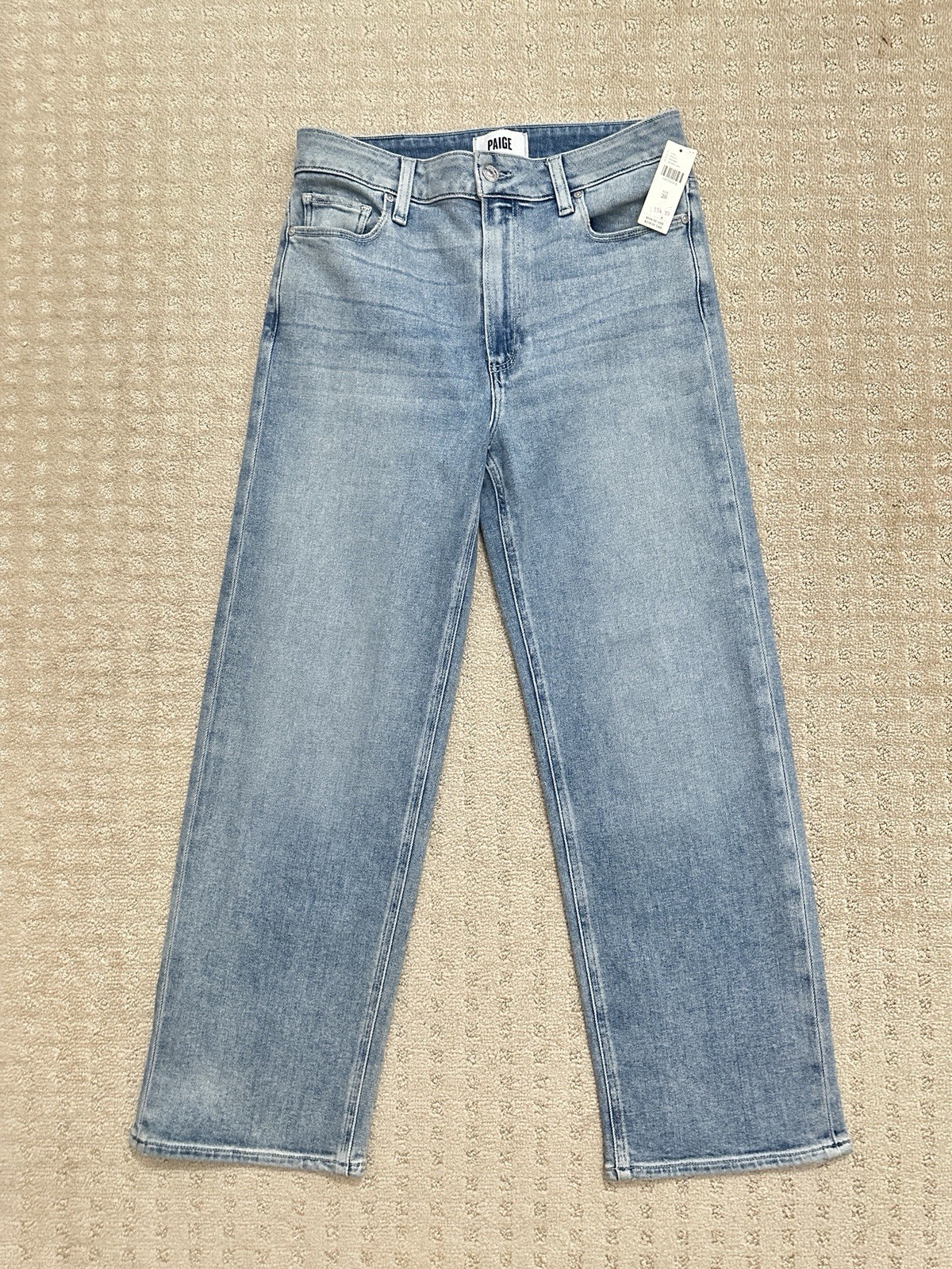 NWT PAIGE Anessa High Rise Straight Leg Jeans Light Wash Women’s 28