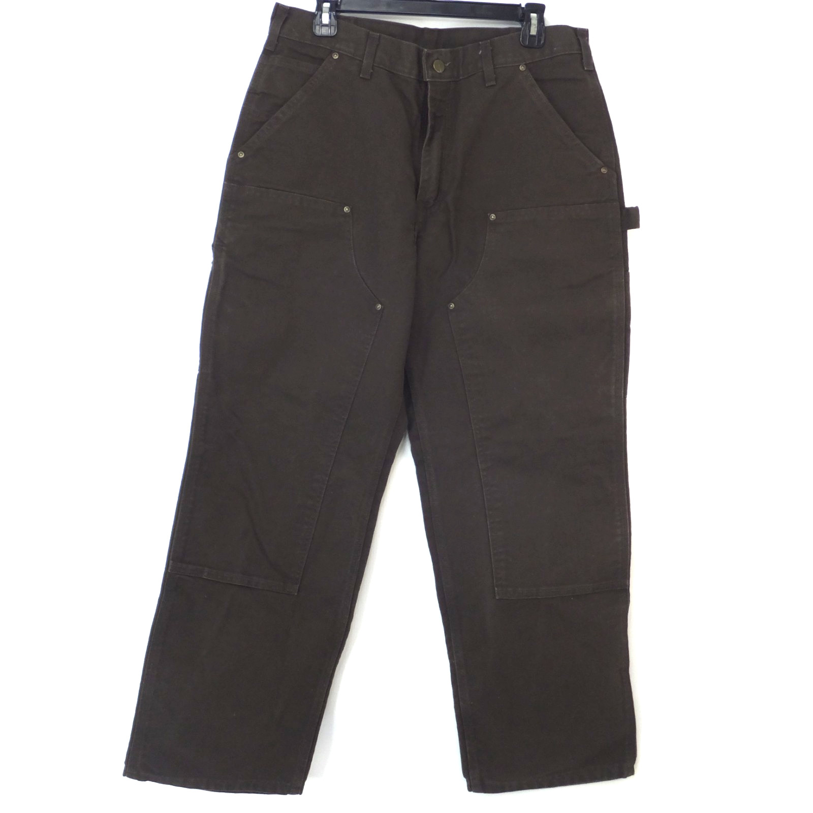 Vintage Carhartt Pants Men\'s 33x29 Brown Canvas Double Knee Carpenter B136 DKB