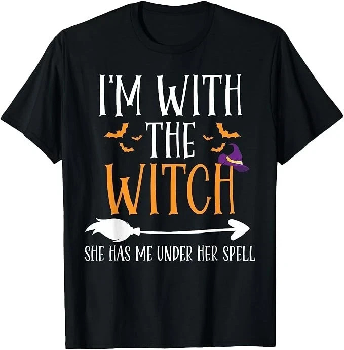 I\'m with The Witch Funny Halloween Couples Costume T-Shirt