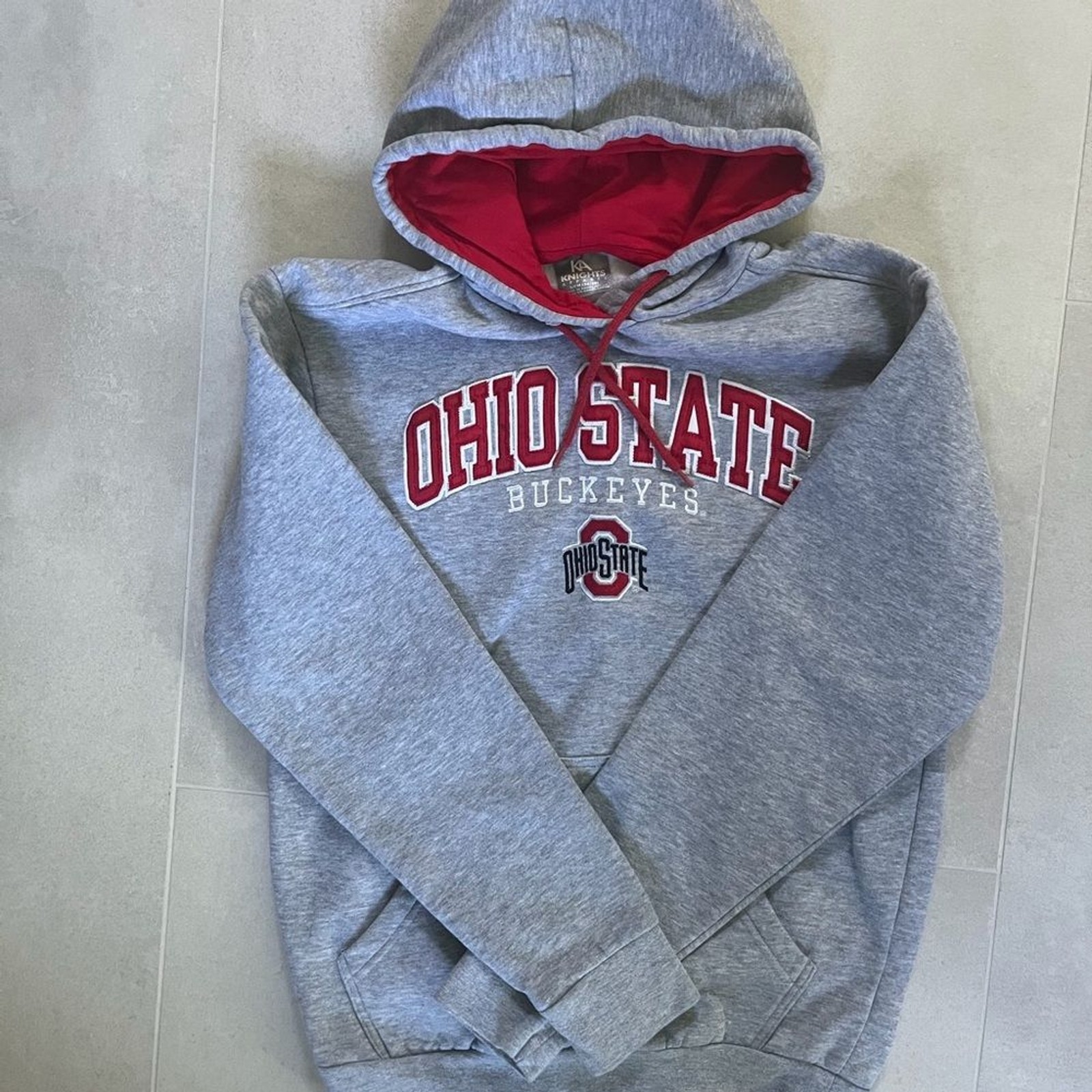 Ohio State Gray and Red Hoodie Size Small by Knights Apparel