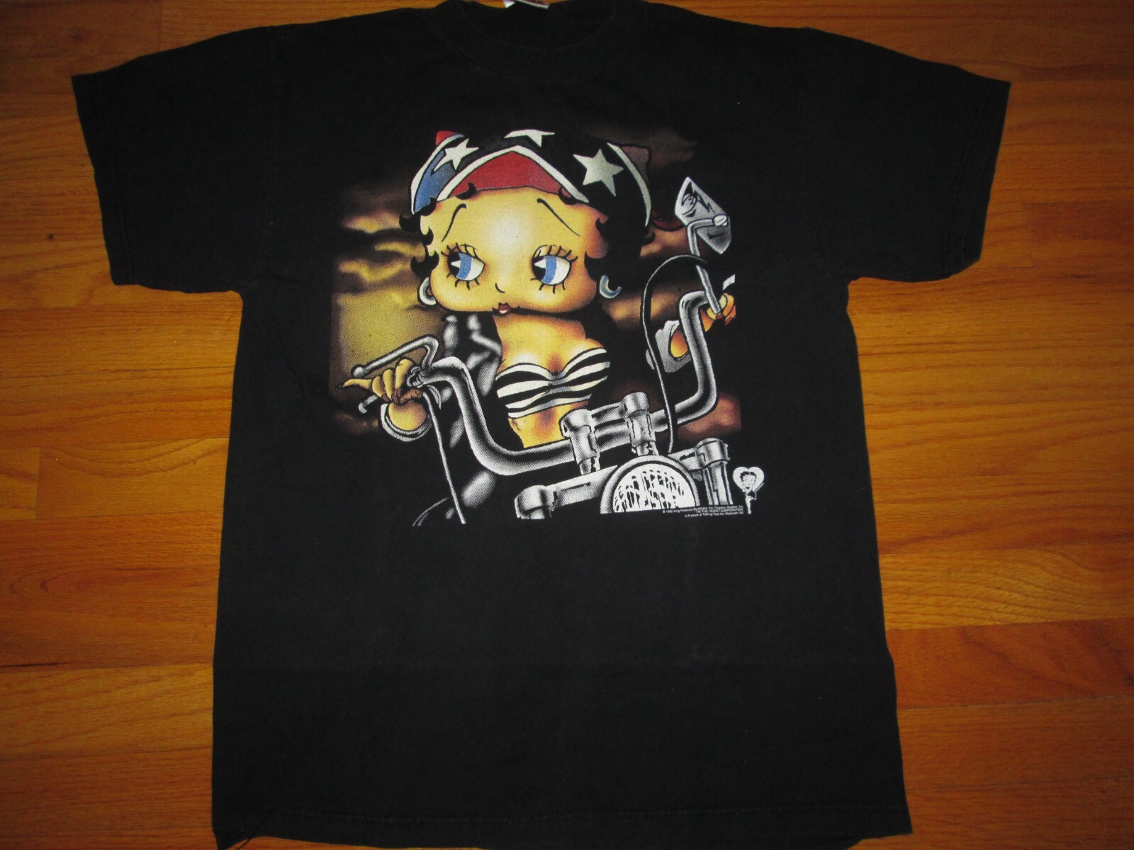 Betty Boop Vintage 1990s 1996 Rebel Biker Chick TULTEX T SHirt hip hop rap S/Med