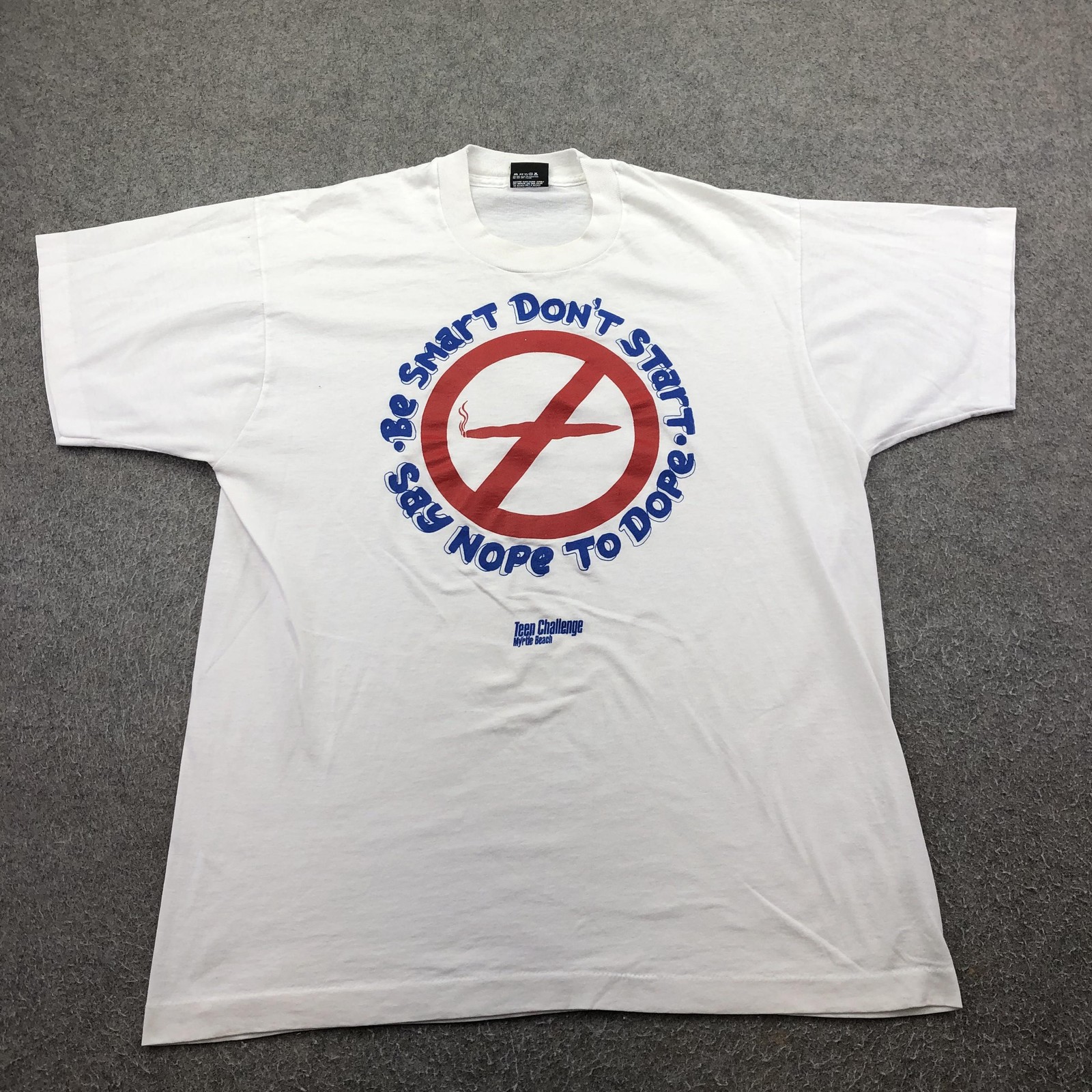 Vintage Say Nope To Dope Shirt Mens XL White Teen Challenge Best Anti-Drug 90s