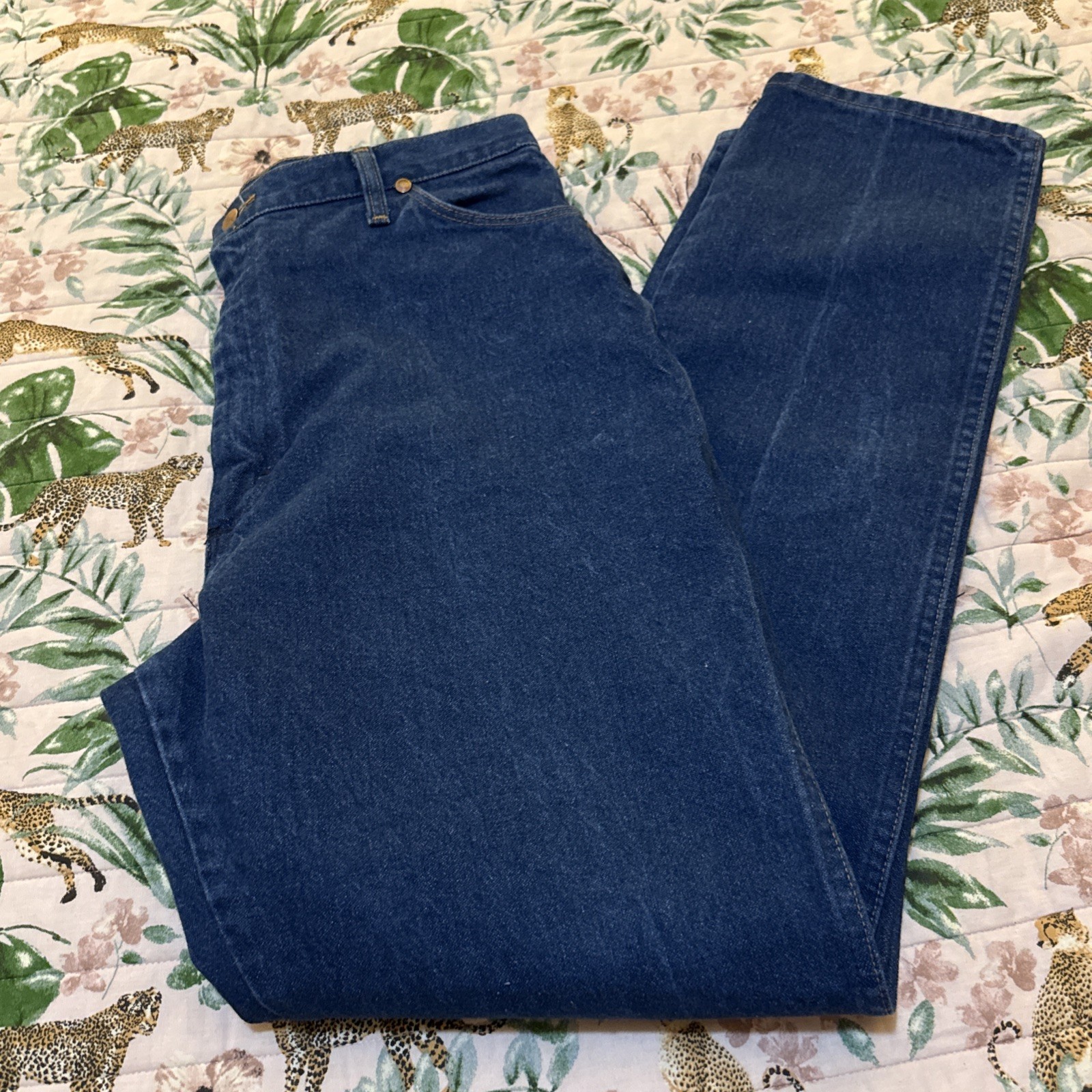 Vintage 90s Wrangler Jeans Womens 17/18x32 Cowboy Cut Blue Denim Casual Western