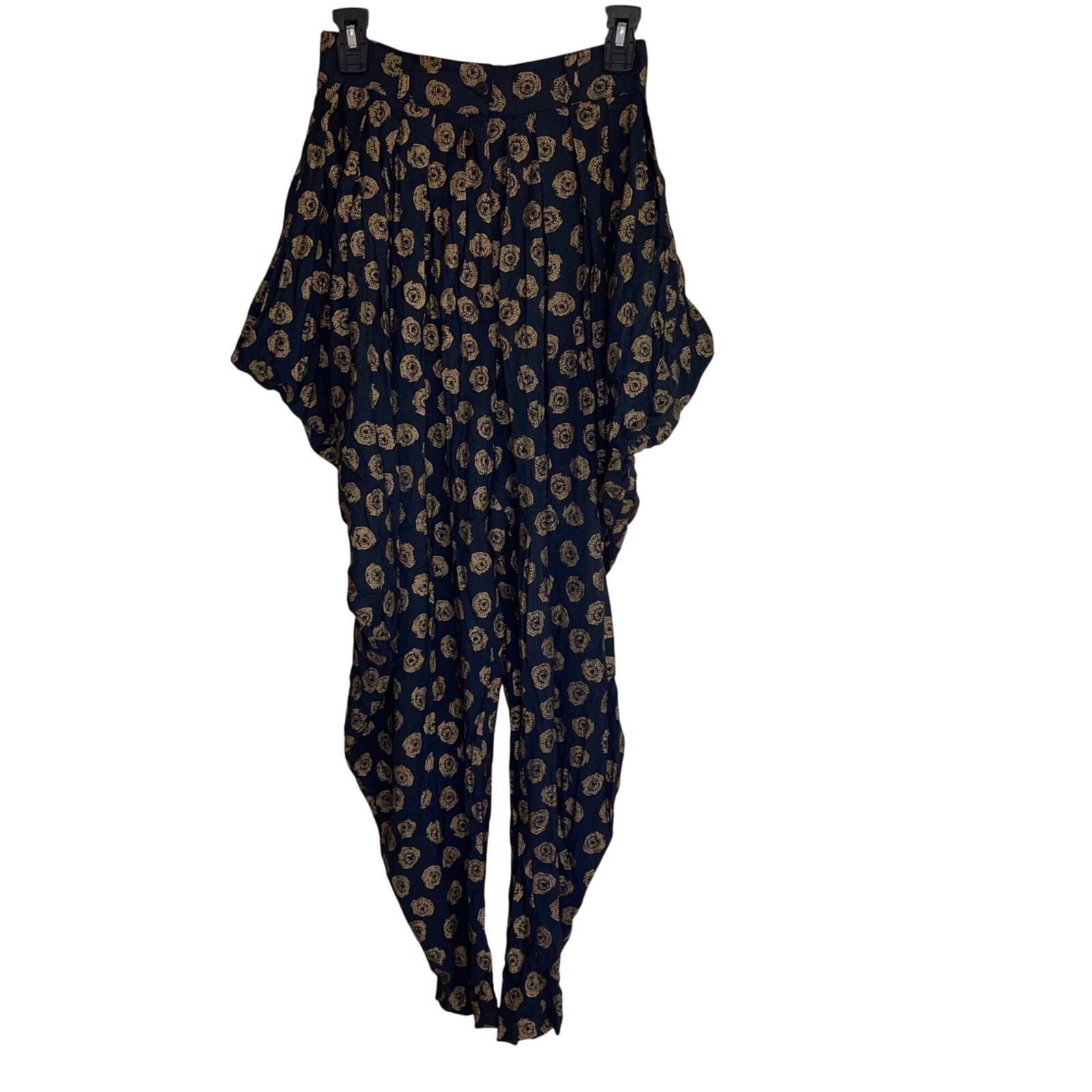 Contempo Casuals Harem Pants Vintage Black Elastic Waist Womens Size M 1980s 80s