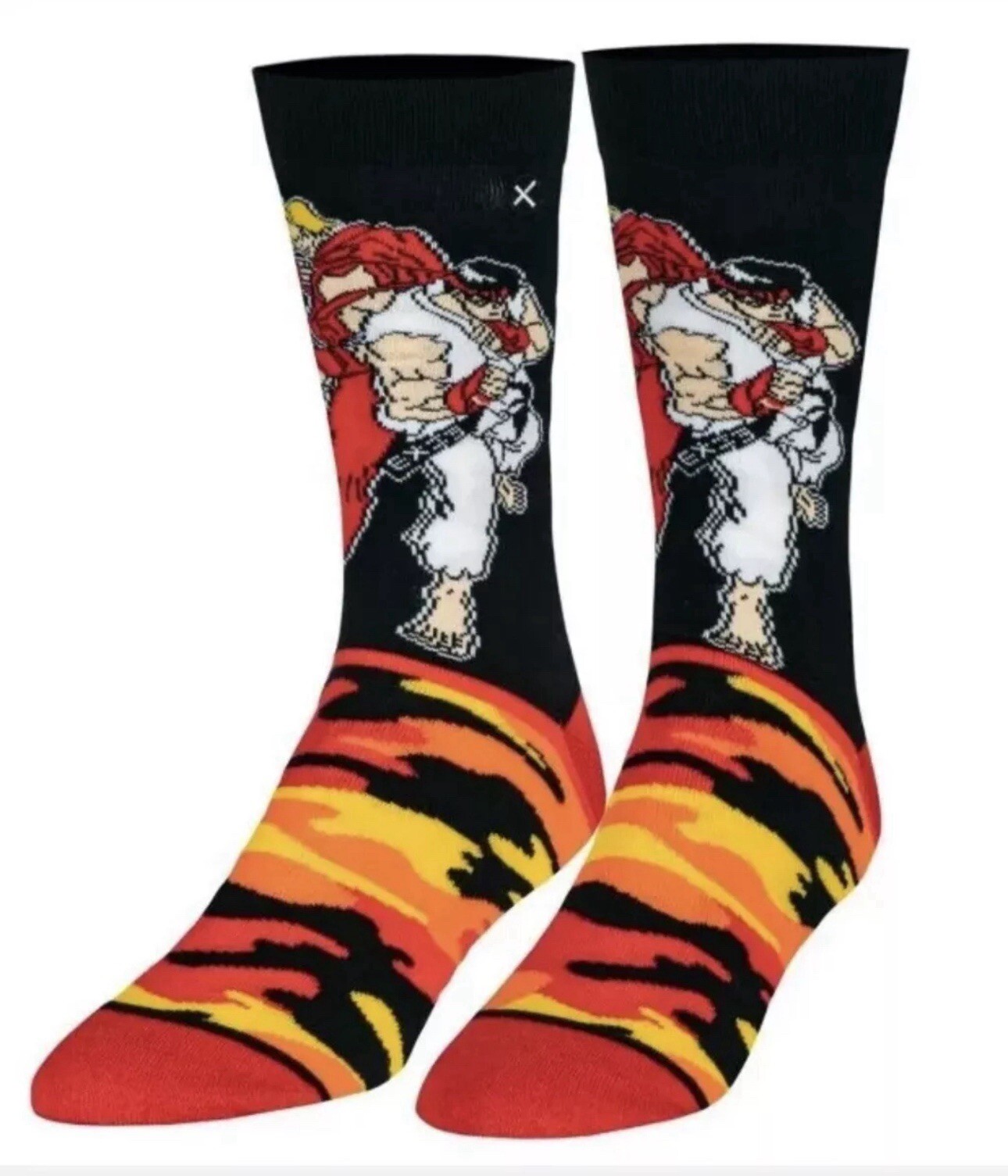 Men\'s Odd Sox Crew Socks Ken & Ryu Camo Street Fighter Size Large