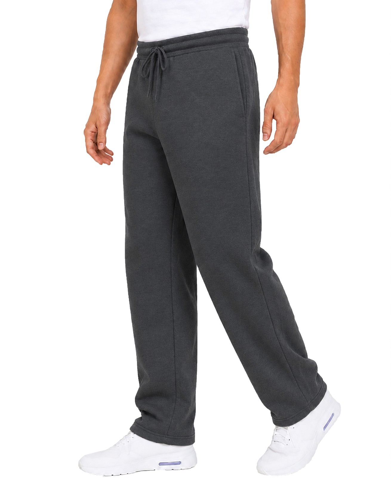 Men\'s Heavyweight Fleece Sweatpants, Open Bottom, Drawstring, Regular Fit S-3XL