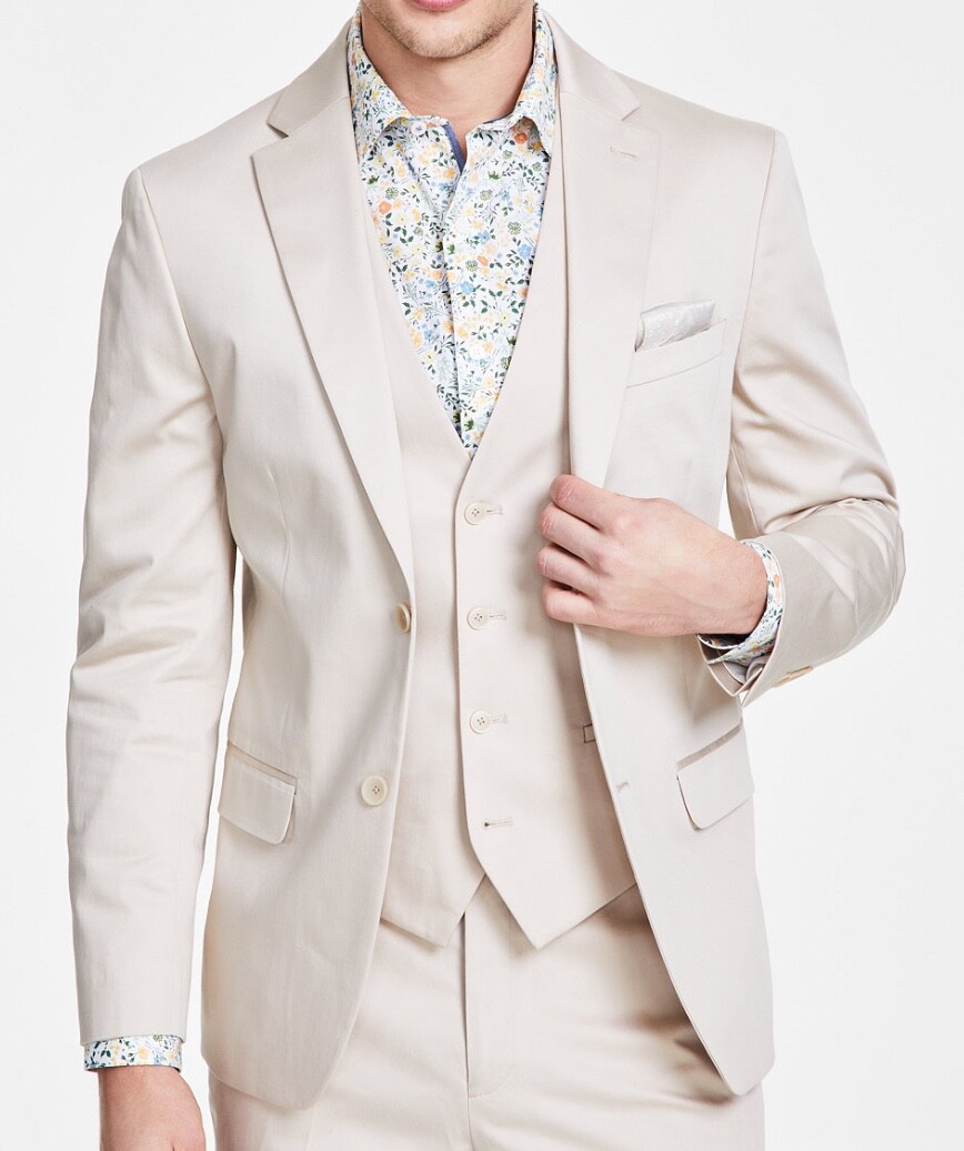 $360 NEW BAR III MENS 36S 36R TAN COTTON STRETCH BLAZER SPORT COAT SUIT JACKET