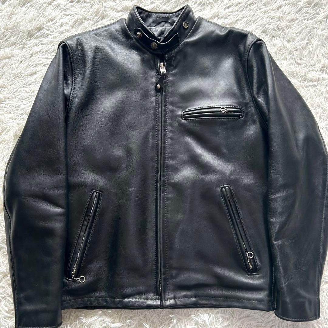SCHOTT Men\'s Leather Single Rider Jacket 38 Boa Liner Rare Fashion Made In USA