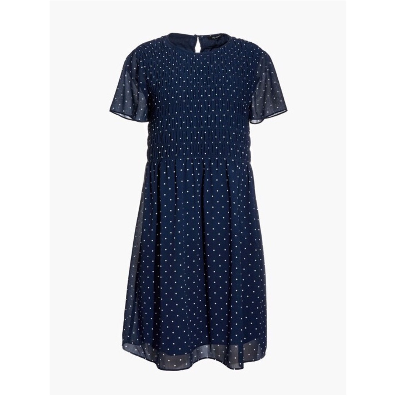 Madewell Georgette Smock-Top Mini Dress Women S Navy Polka Dot
