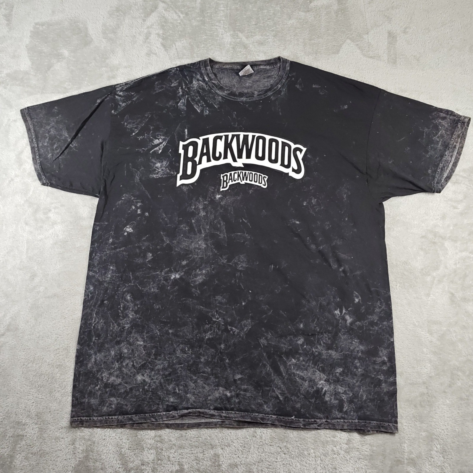 Backwoods Shirt Mens XL Black  Graphic Mineral Wash Streetwear Hiphop Smoke