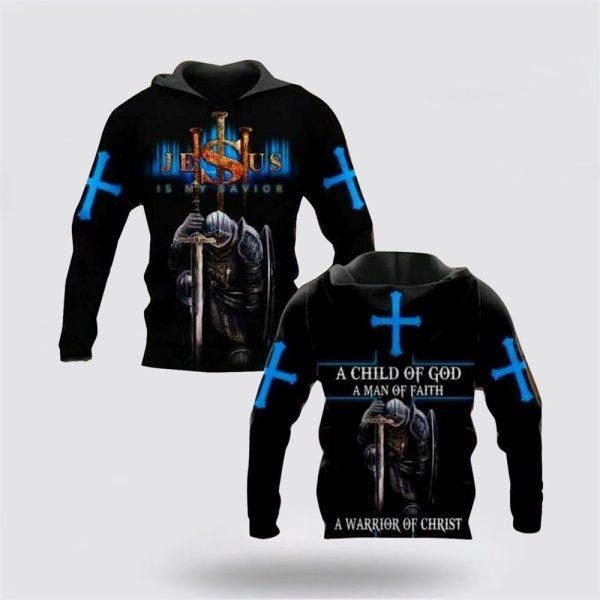 Jesus Warrior Knight Cross Christian Faith Inspirational AOP 3D Hoodie S-5XL