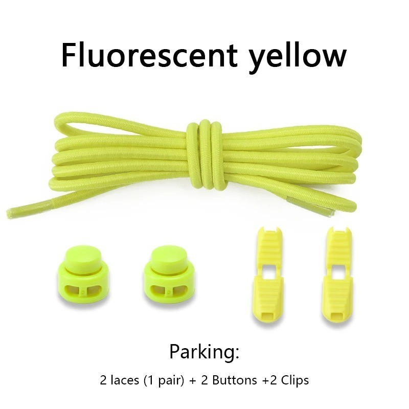 1 pair No Tie Elastic Shoelaces Lock Laces Shoe Strings Sports w/ Locking Toggle