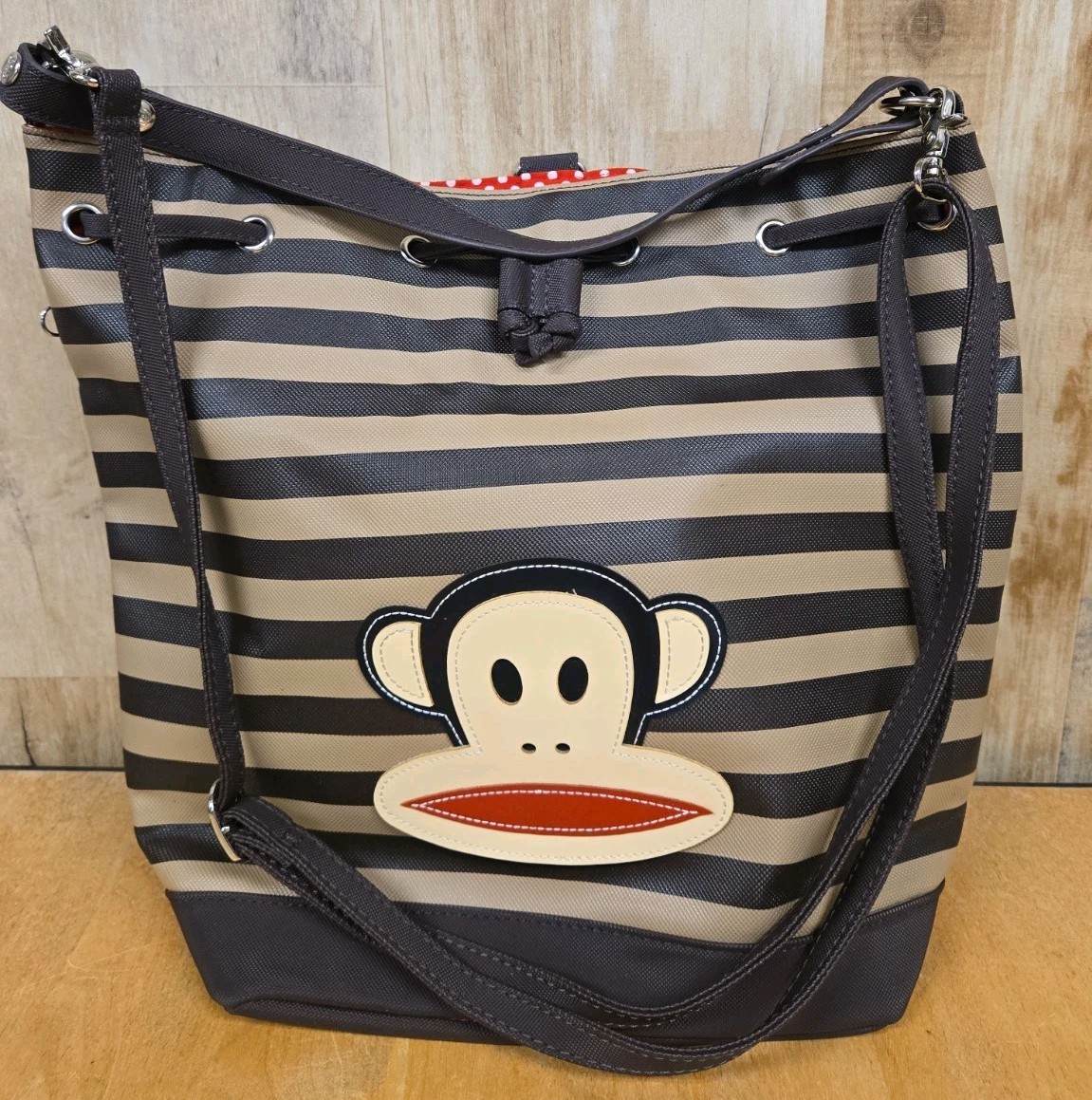 Vintage 2014 Paul Frank Monkey Large Tote Bag Purse 14844703 Stripes Ultra Rare